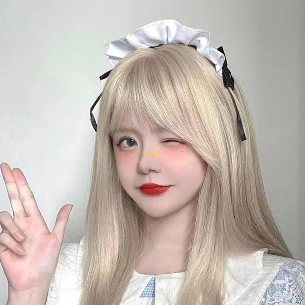 Kokardka pokojówka opaska do włosów z falbanami opaska na głowę anime cosplay nakrycie głowy na Halloween walentynki przyjęcie dekoracja