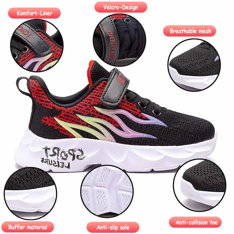 Buty Dziecięce Chłopców Dziewczynek Trampki Sneakers Halowe Sportowe Outdoorowe Shoes Do Biegania Na Czas Wolny Niebieski 26-37 EU
