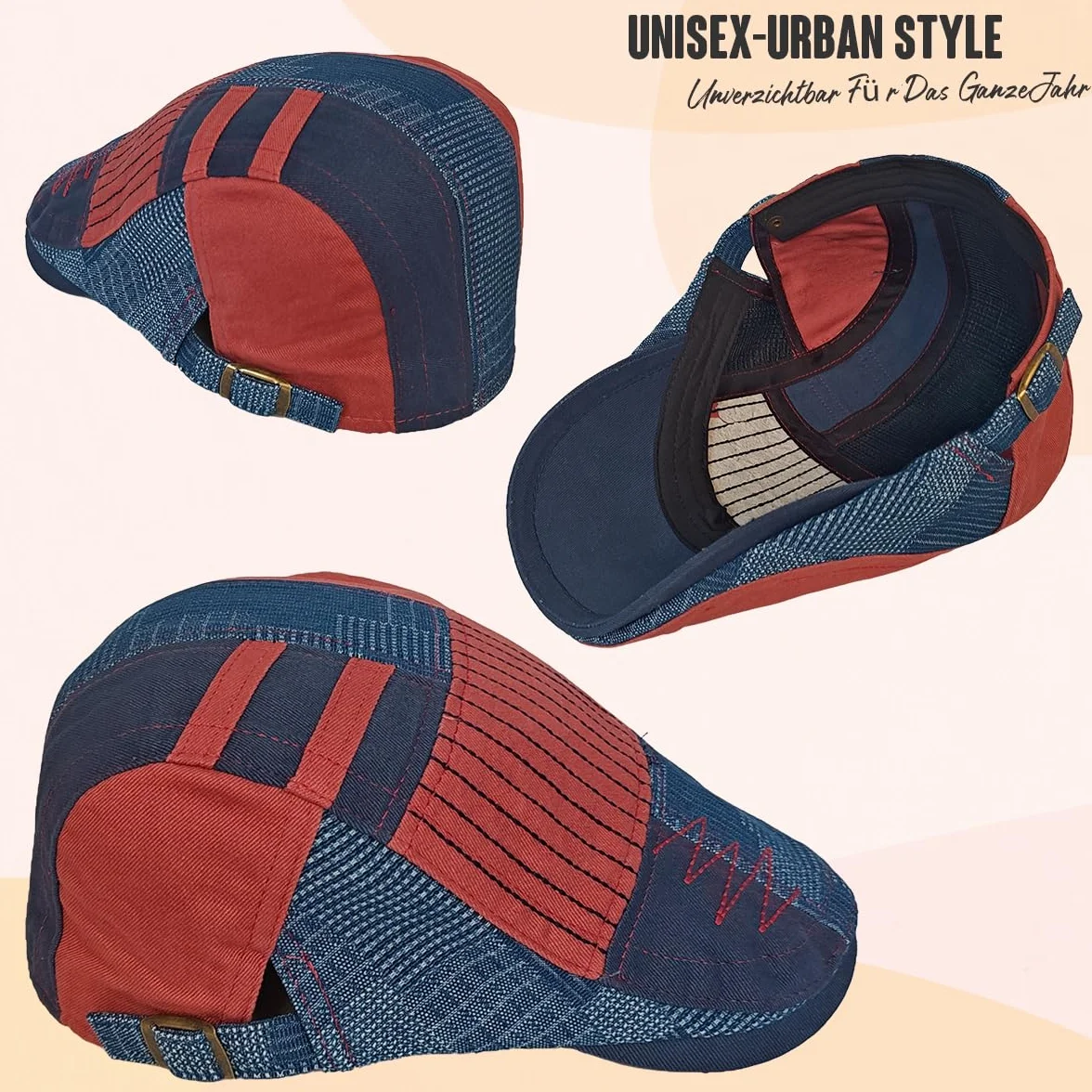 Męska czapka z daszkiem z daszkiem, patchworkowa czapka beret, czapka z daszkiem Gatsby Newsboy Cap czapka golfa