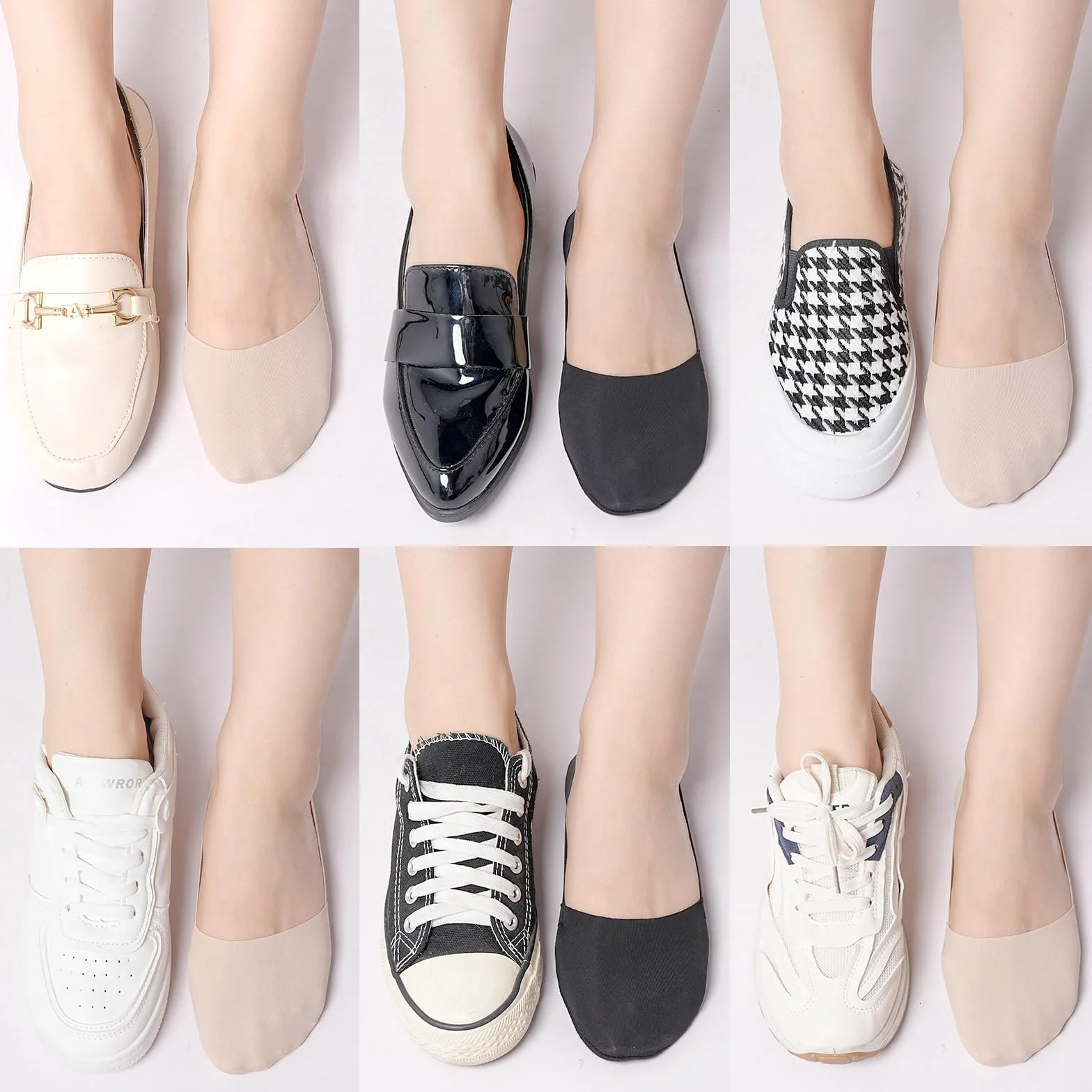 Skarpety damskie do sneakersów, 39-42, 35-38, niewidoczne stopki, antypoślizgowe, letnie skarpety do sneakersów, bez pokazu