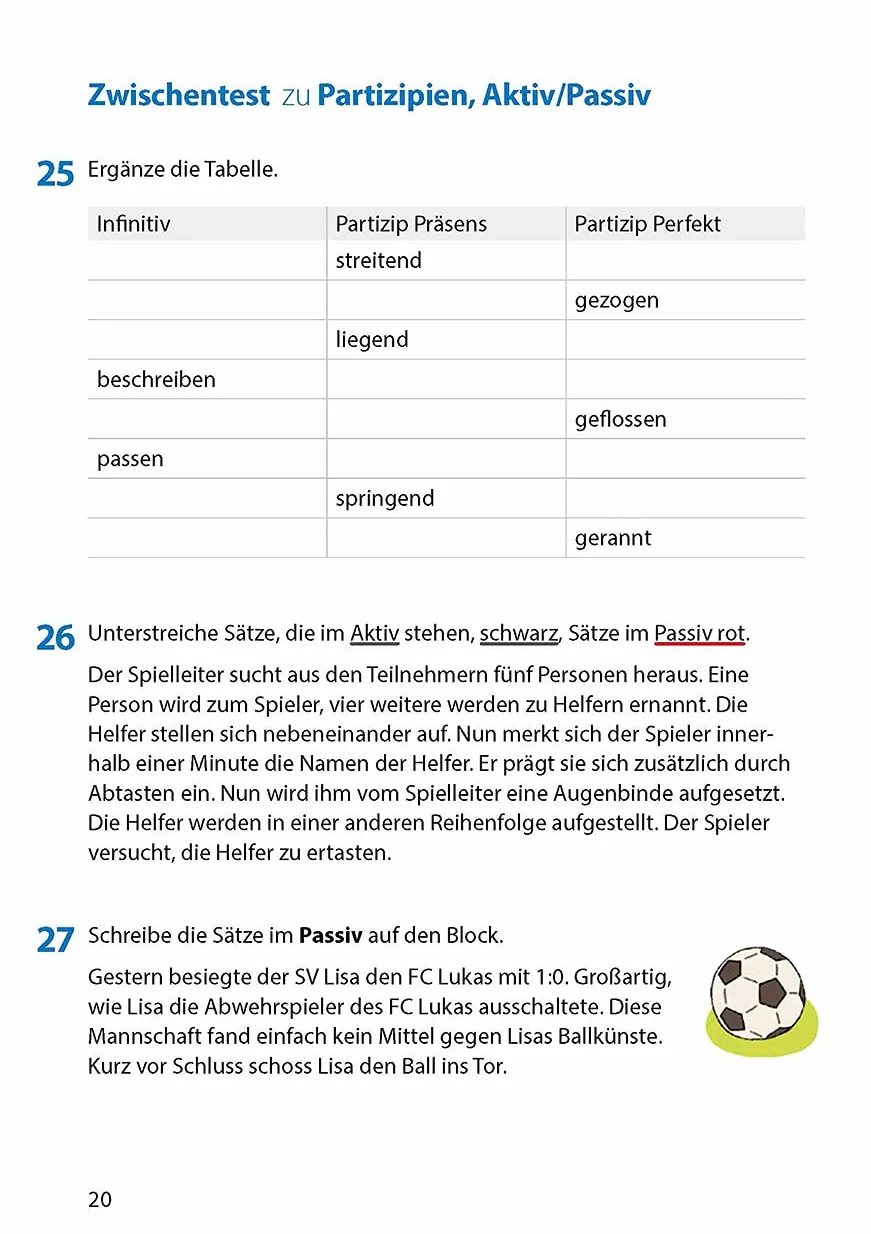 Grammatik 5.-7. Klasse: Wortarten und Satzglieder. Übungsprogramm mit Lösungen: 215