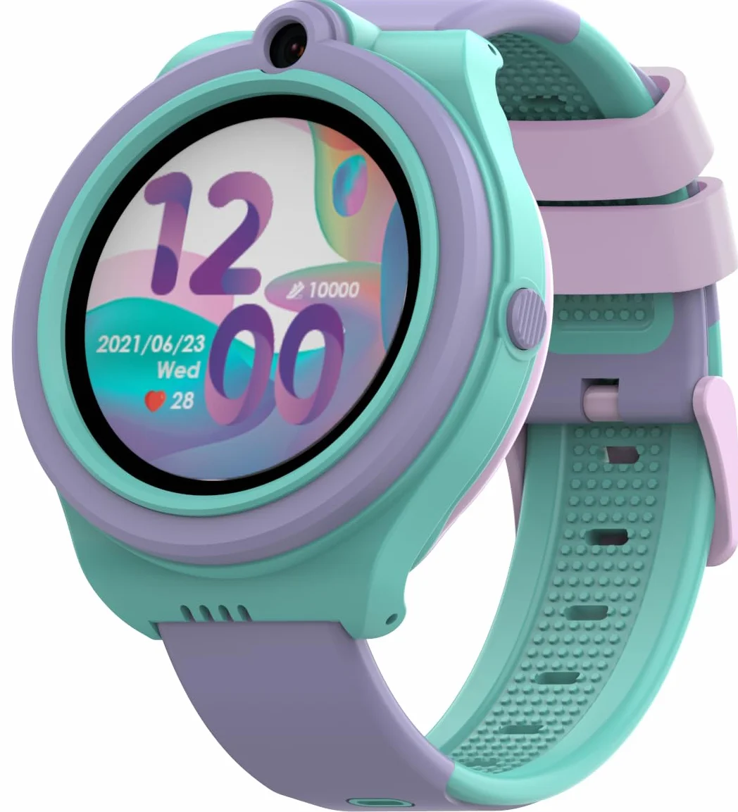 Bemi Linko Smartwatch Dziecięcy LTE GPS Fioletowy - Nagroda Designu 2023, Termometr, Monitor Tętna, Wodoodporny