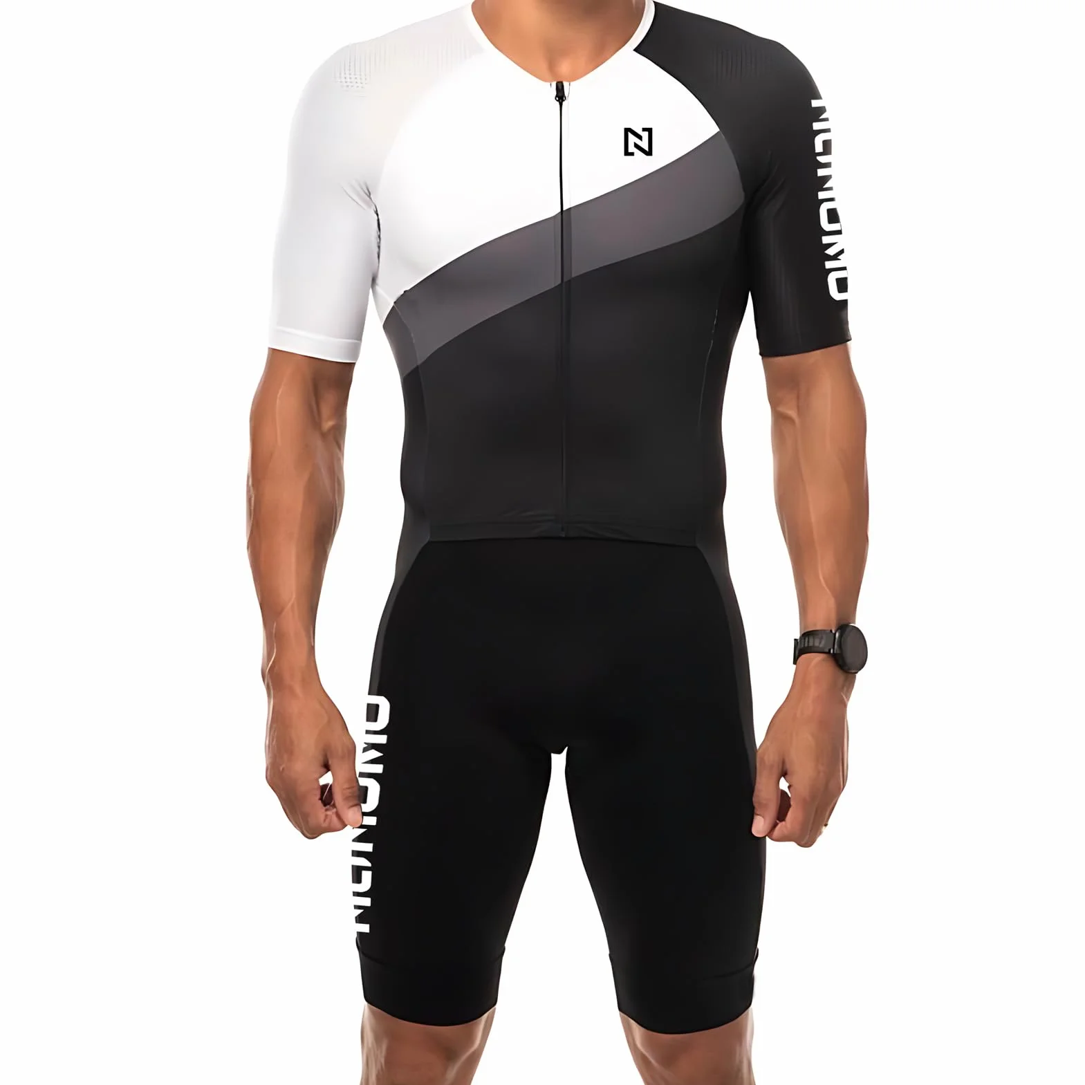 Strój Triathlon dla mężczyzn i mężczyzn, wyściełany, jednoczęściowy, trisuit Bike Top Short Trisuit, jednoczęściowy, na zawody