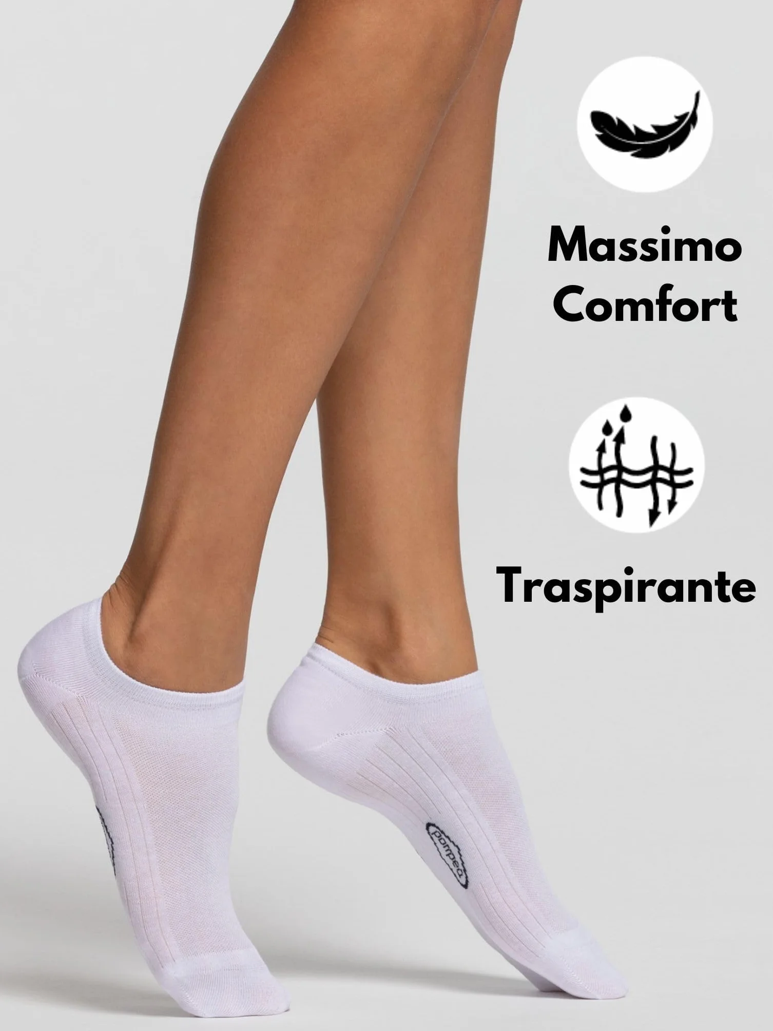 POMPEA Damskie bawełniane stopki, Bianco (Bianco 0024), 39 (3 sztuki)