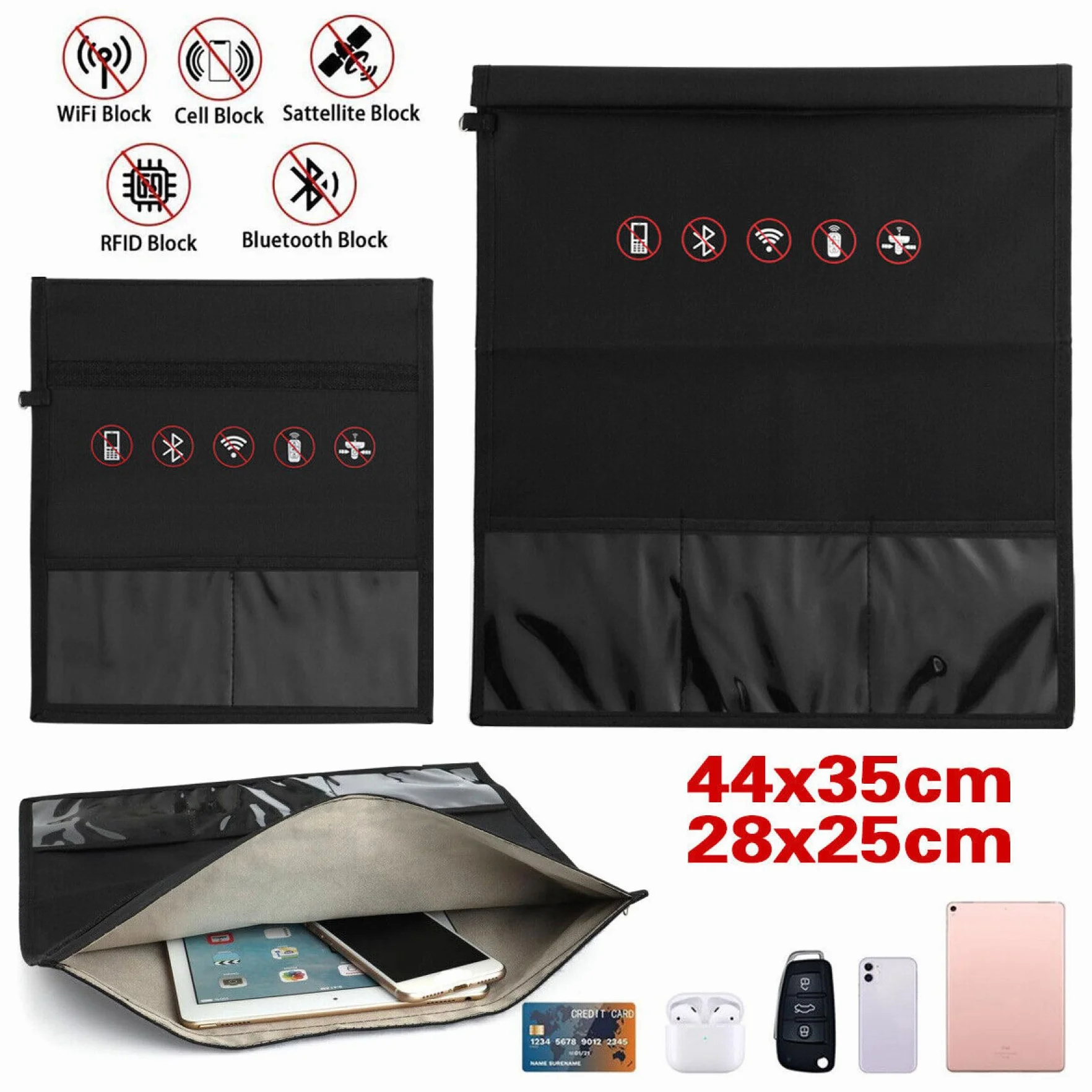 Torba Faraday z osłoną blokującą sygnał RFID, duża torba na laptopa, mała/duża (25 * 28 cm)