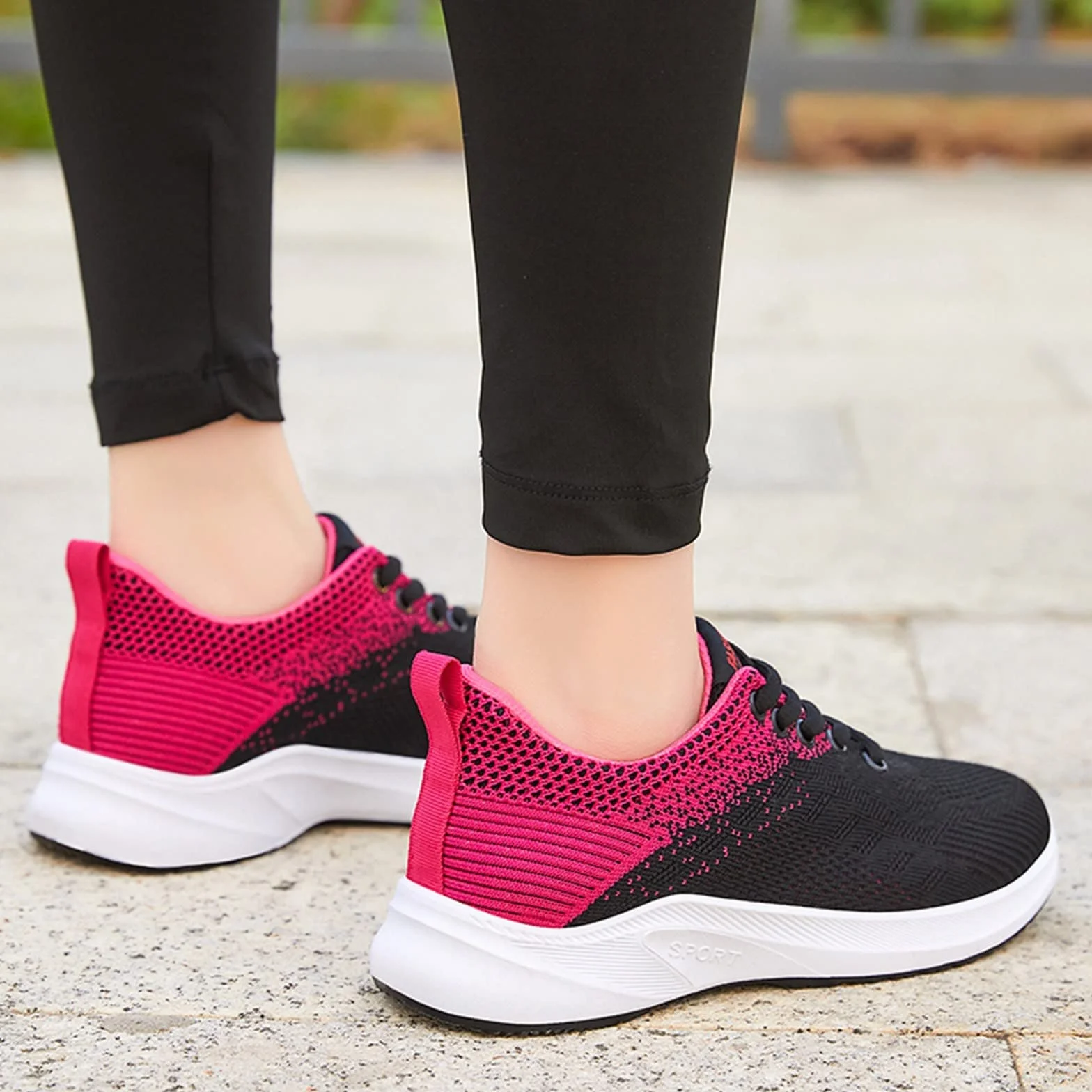 Sneakersy damskie buty rekreacyjne, buty do biegania po ulicy, trampki, buty fitness, antypoślizgowe, lekkie, oddychające, buty rekreacyjne, buty do tenisa, buty do biegania, do biegania
