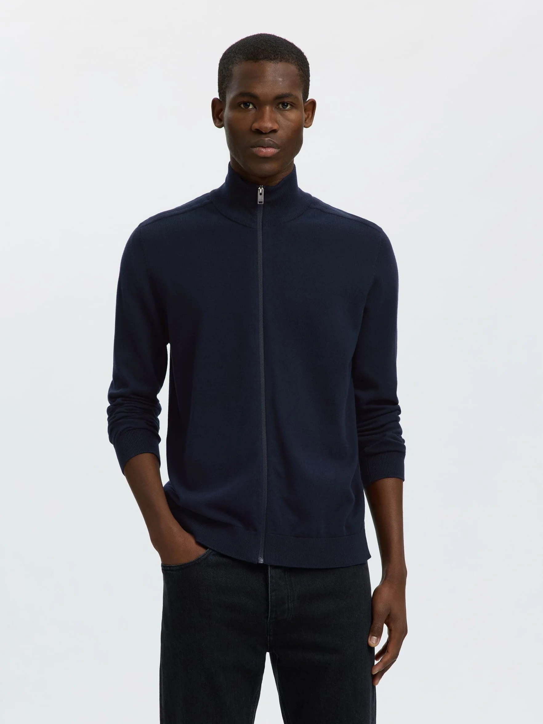 SELECTED HOMME Bluza sportowa Mężczyźni Slhberg kardigan B Noos z pełnym zamkiem błyskawicznym