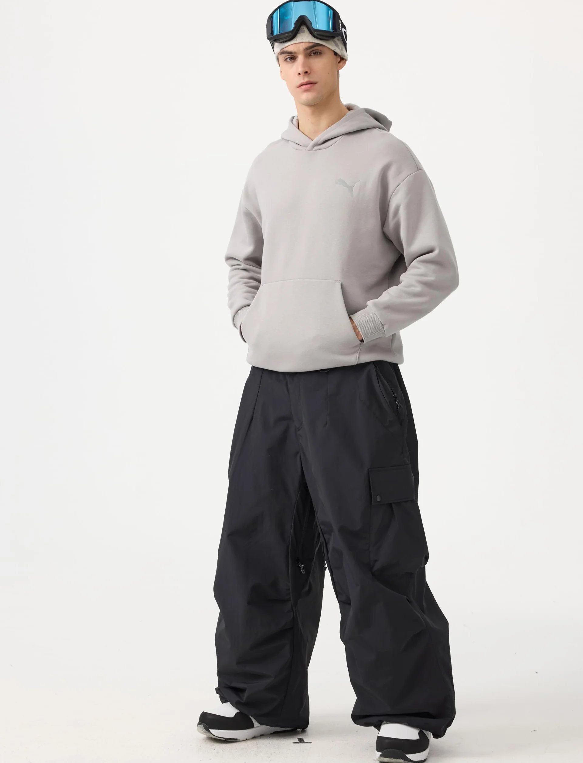 GSOU SNOW Męskie Damskie Spodnie Narciarskie Baggy Spodnie Snowboardowe Oversize Spodnie śnieżne - Wiele Kieszeni Wodoodporne Wiatroodporne Oddychające Ciepłe