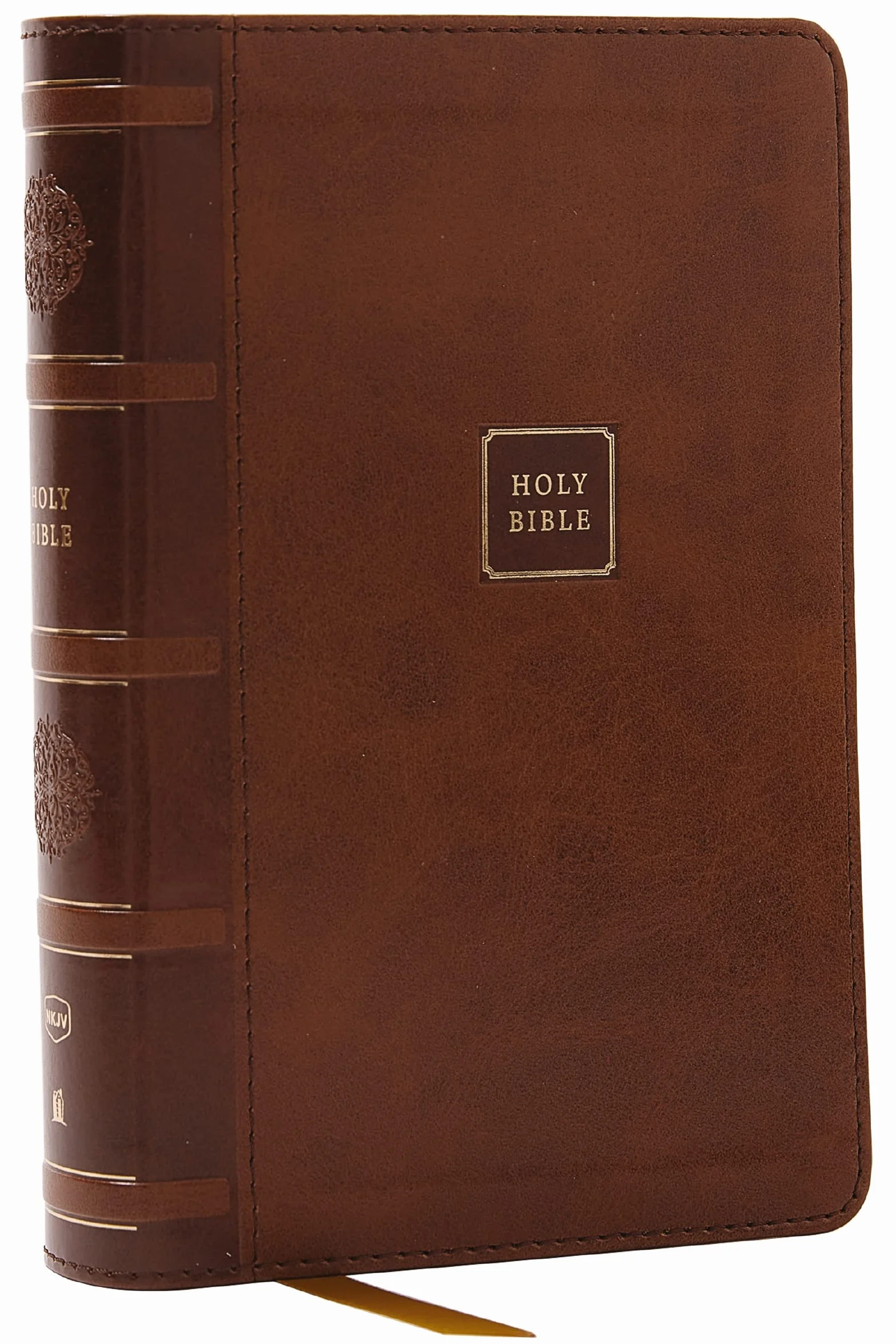 NKJV Compact Paragraph-Style Bible W/ 43,000 Cross References, Brown Leathersoft, Red Letter, Comfort Print: Holy Bible, New King James Version: Holy Bible, New King James Version