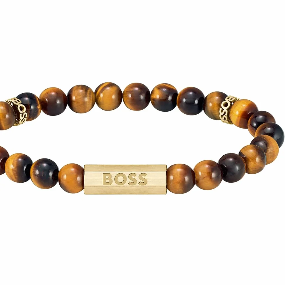 Boss Biżuteria Męska Bransoletka z Kolekcji Sphere Stones z Kamieniami Tygrysiego Oka - 1580661M