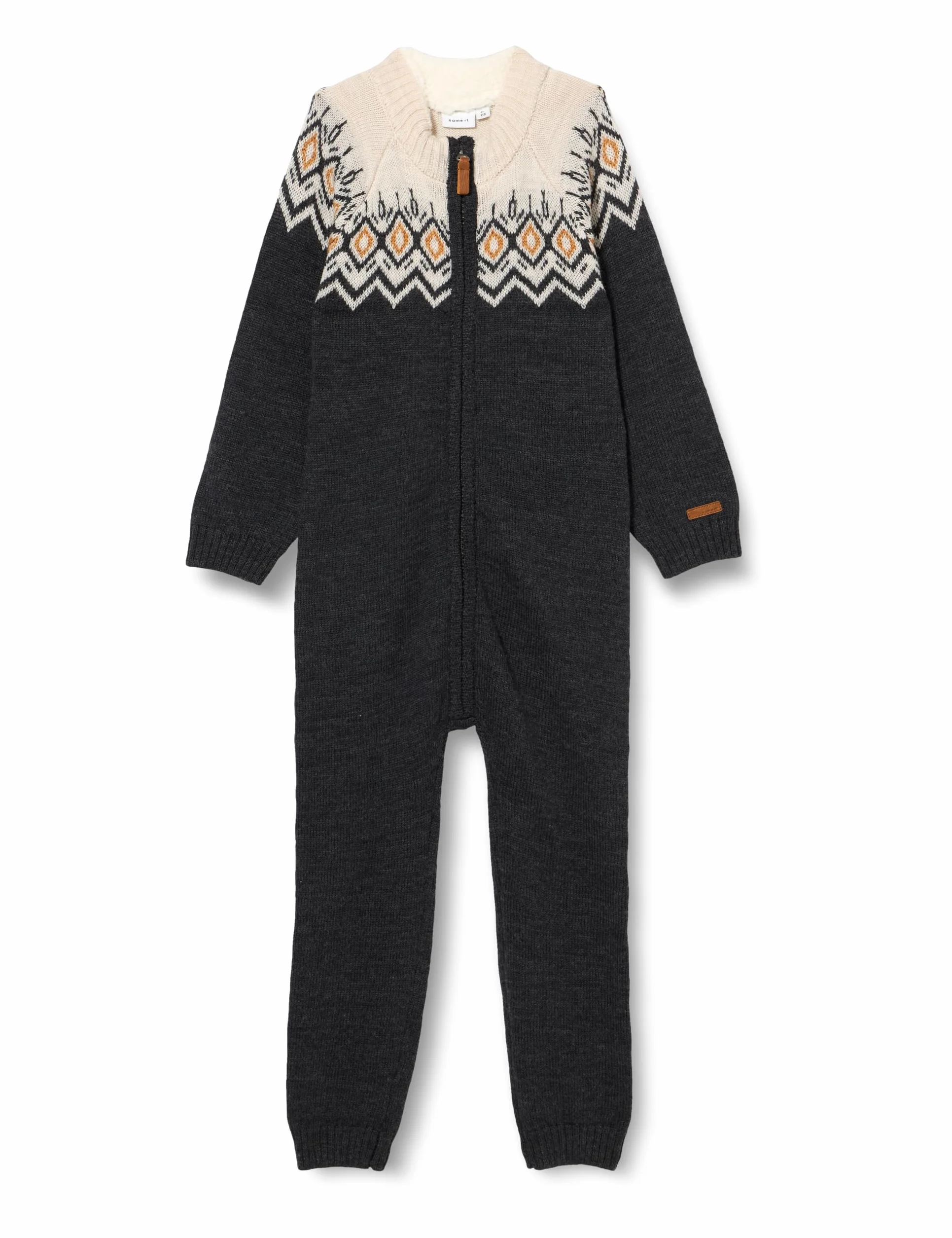 NAME IT Nmmwriss Wool Ls Knit Suit XXIII kombinezon, złoty (Aspen Gold), 110