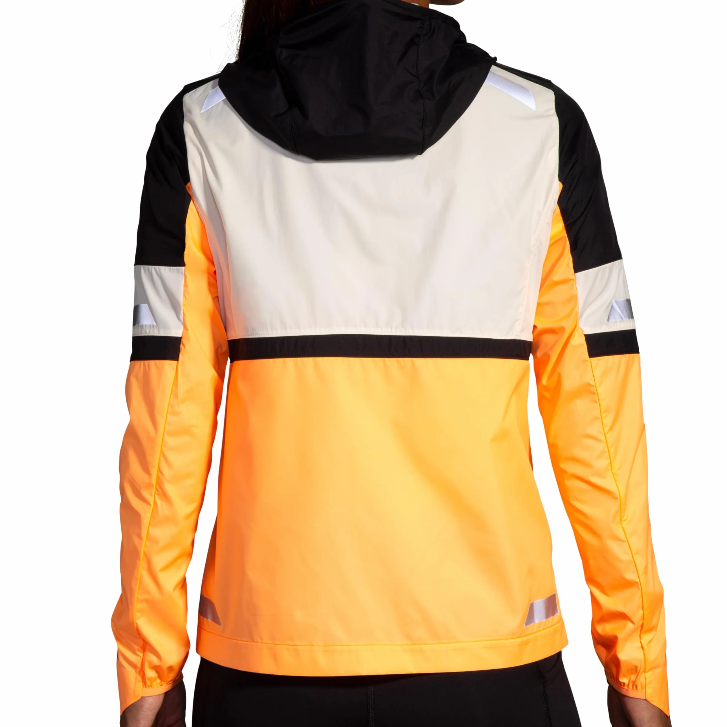 BROOKS 221689167 Run Visible Jacket 2.0 Damska kurtka Ecru/Fluor Flash/czarna, rozmiar 30
