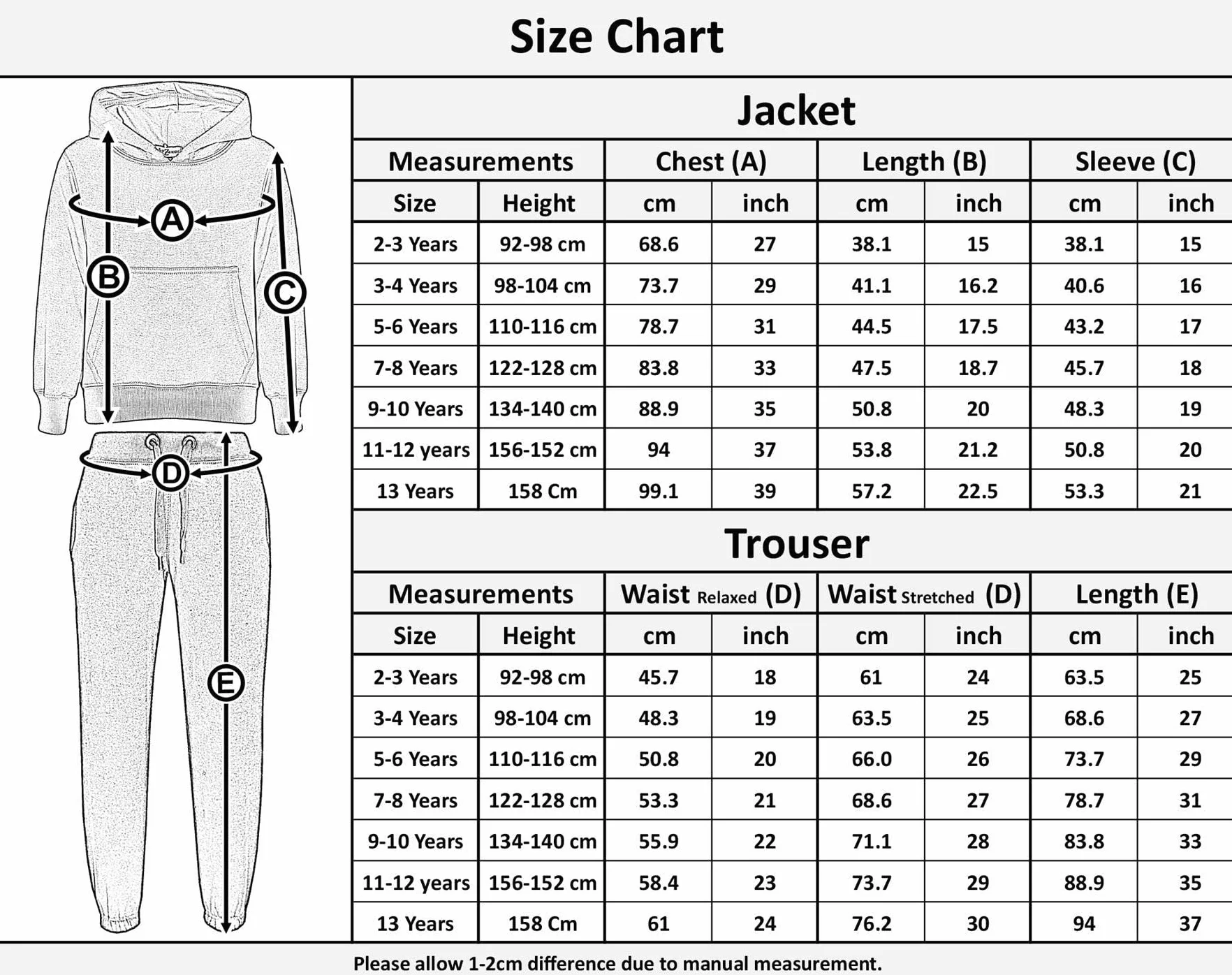 A2Z 4 Kids Dziewczyny Chłopcy Unisex Równina Dres Zakapturzony Pot Bluza z Kapturem & Bottom Jogging Garnitur Joggery Wiek 5-13 Lata