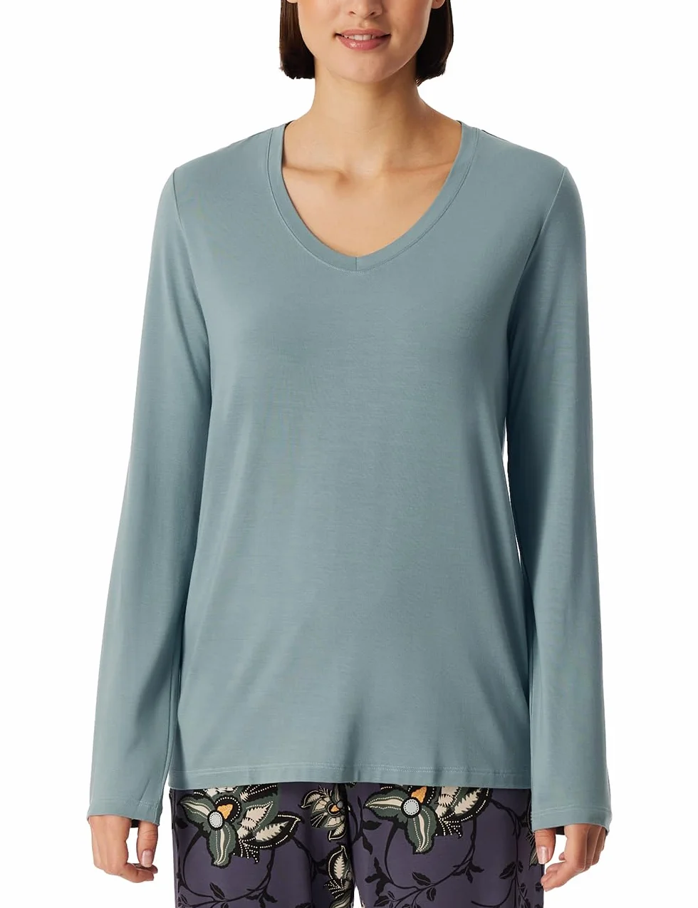 Schiesser Góra od pidżamy Kobiety Schiesser Damen Schlafshirt Langarm Modal - Mix + Relax