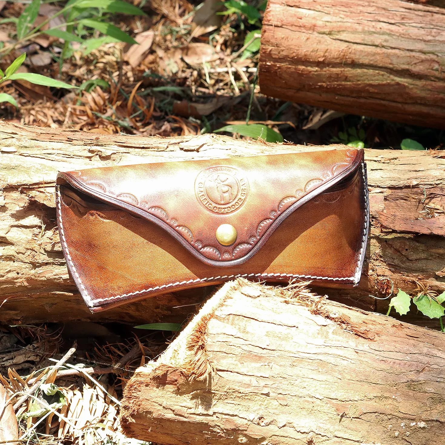 TOURBON Unisex Deluxe skórzane etui na okulary twarde pudełko do przechowywania okularów do czytania