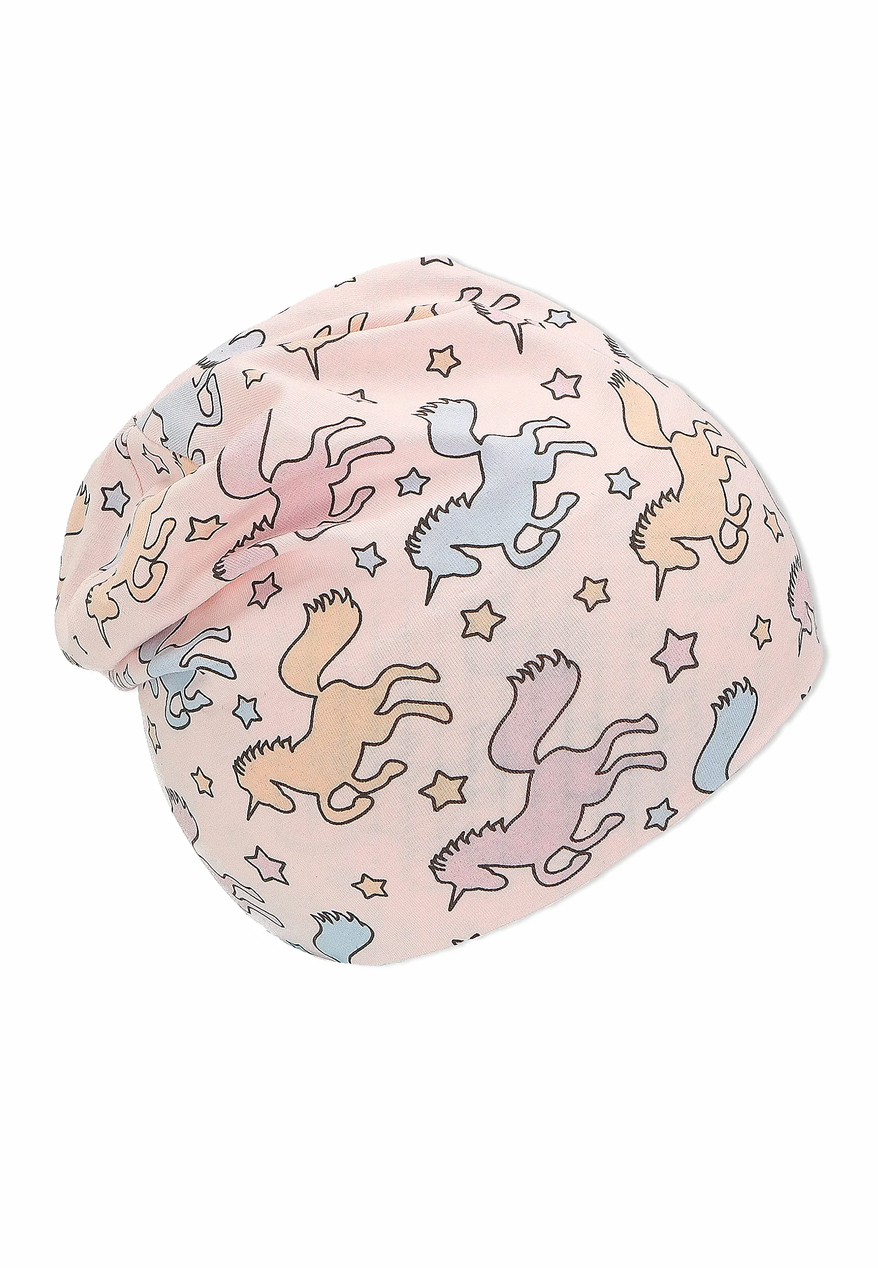 Sterntaler Dziewczęca czapka beanie z jednorożcem, Rosa, 49 cm