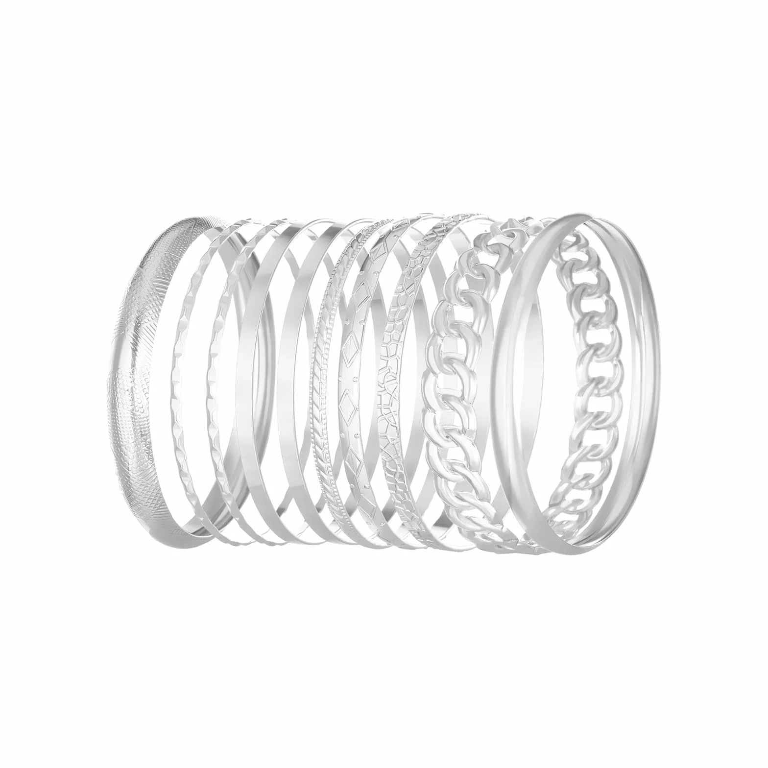 AYNKH 10 szt. bransoletek dla kobiet, minimalistyczna bransoletka w stylu boho, vintage regulowane bransoletki do układania w stos, etniczne błyszczące teksturowane indyjskie bransoletki dla kobiet na