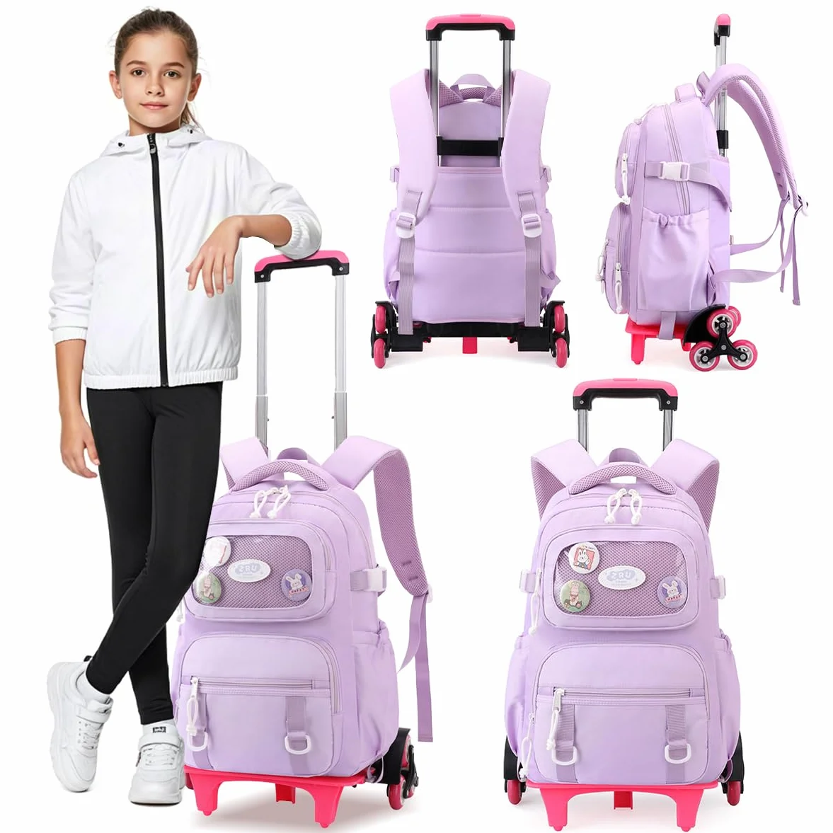 Plecak na kółkach dla dzieci, plecak trolley dla chłopców, plecak szkolny na kółkach dla nastolatków, torba szkolna na kółkach dla chłopców, tornister na kółkach dla dzieci, 85cm x 30cm x 16cm x 45cm