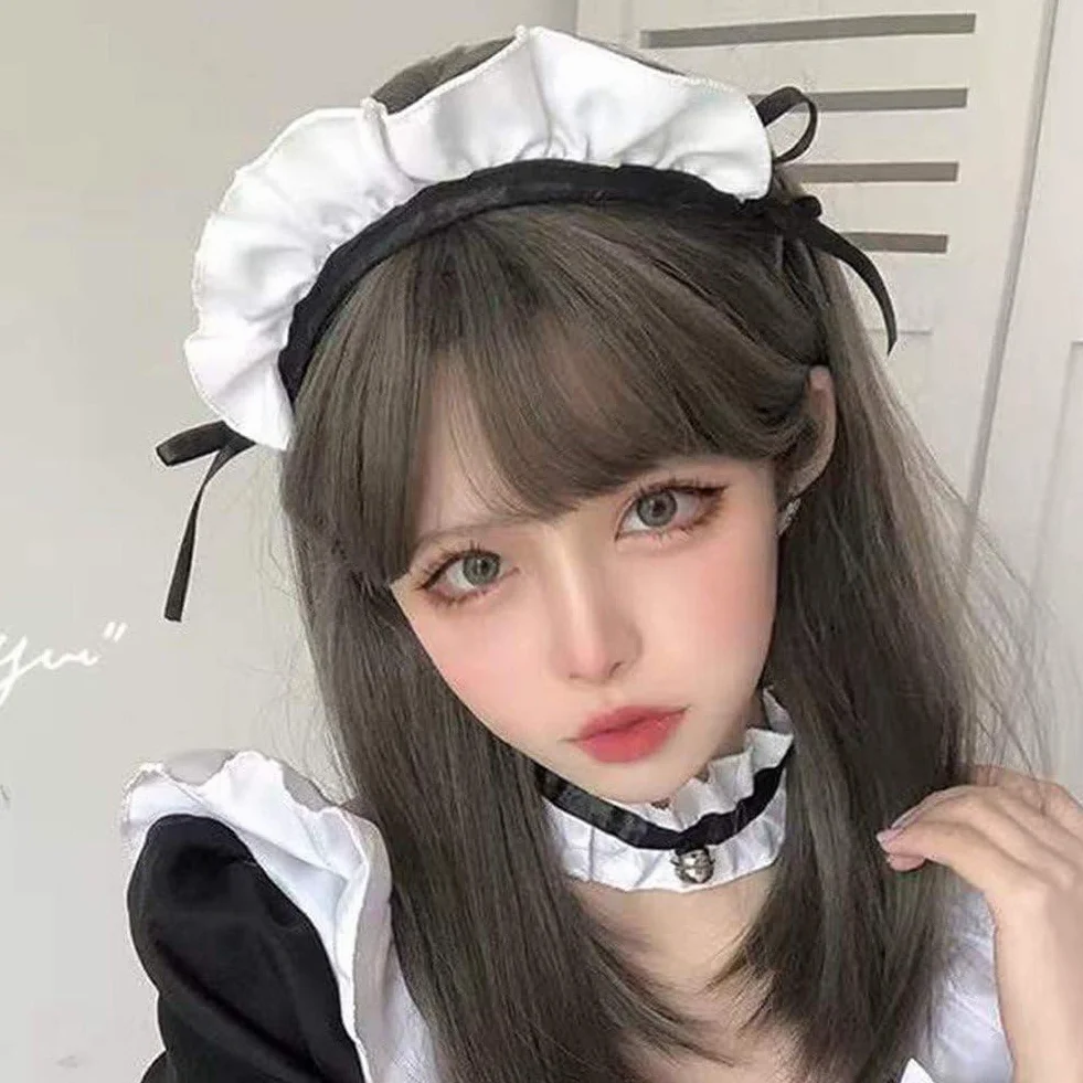 Kokardka pokojówka opaska do włosów z falbanami opaska na głowę anime cosplay nakrycie głowy na Halloween walentynki przyjęcie dekoracja