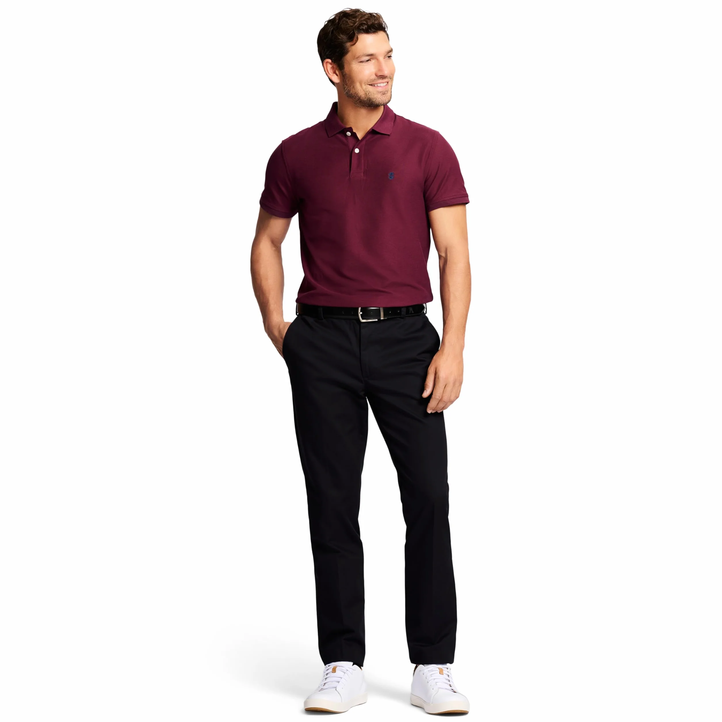 Izod American Chino Flat Front Straight Fit Pant - Nieformalne spodnie Mężczyźni