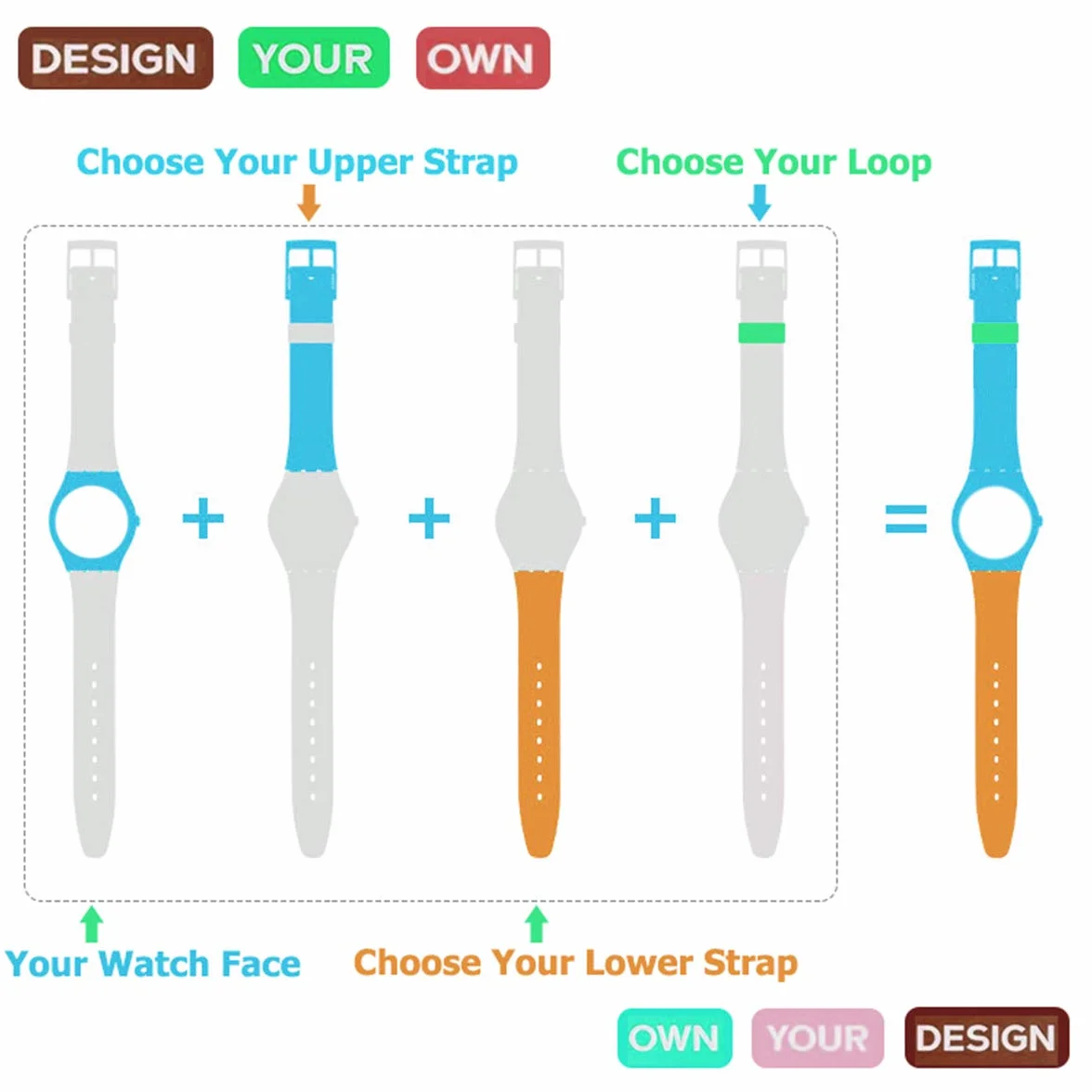Wodoodporny pasek silikonowy, pasek do Swatch (1,7 cm, 1,9 cm, 2 cm), Kolor: pomarańczowy, 17mm, pasek