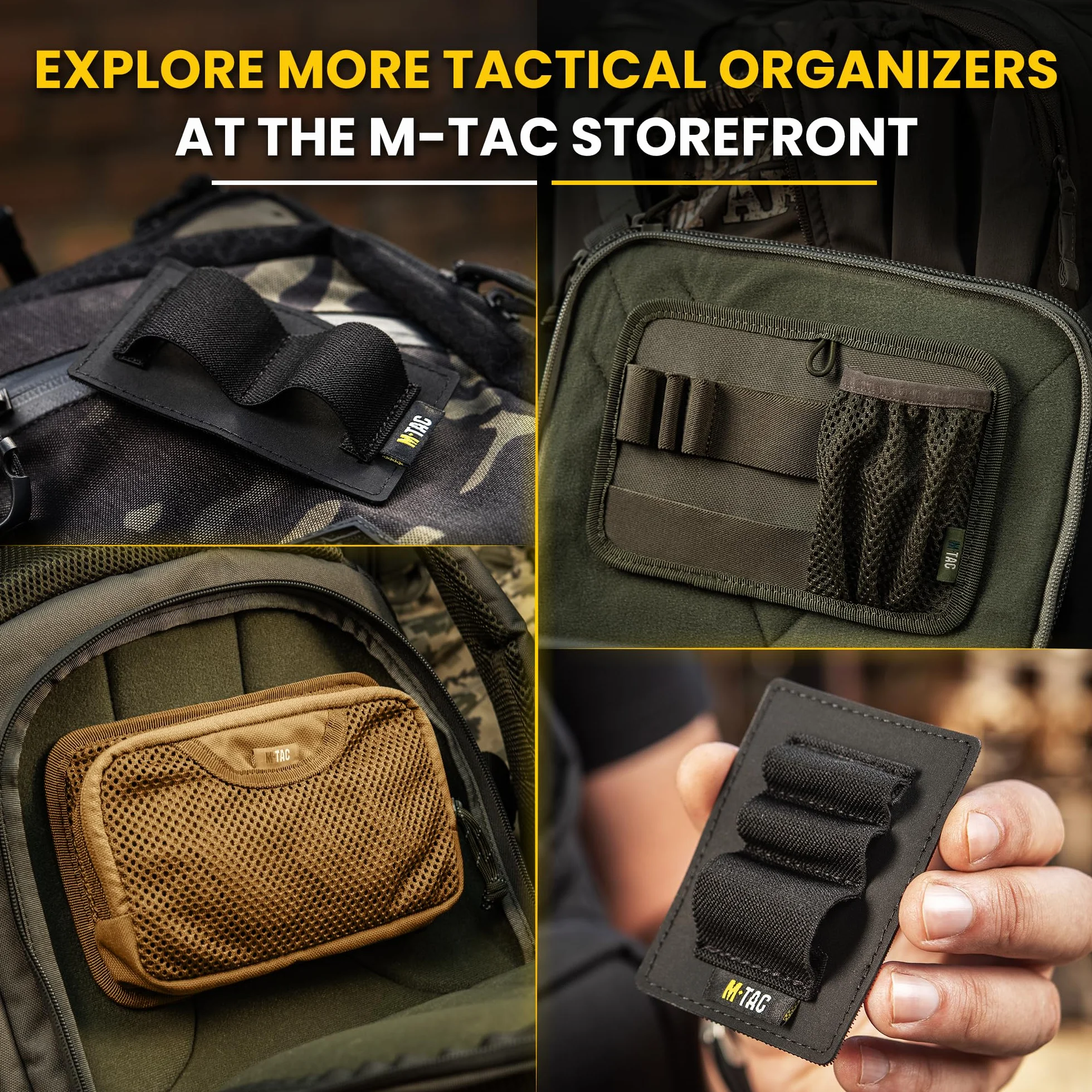 M-Tac Sac tactique Insert Modulaire Organiseur Utilitaire Admin Pochette Attaches Crochet Porte-clé, noir