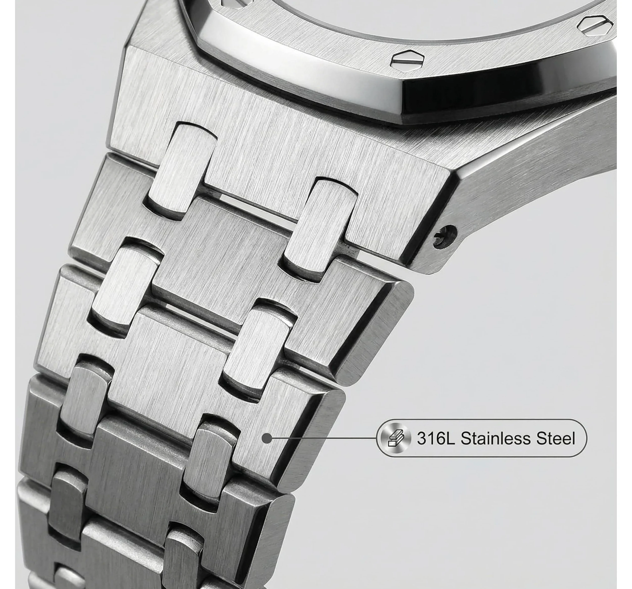 Zamienna bransoletka do zegarka 316L ze stali nierdzewnej kompatybilna z Casio G-Shock GA-2100 / GA-2110