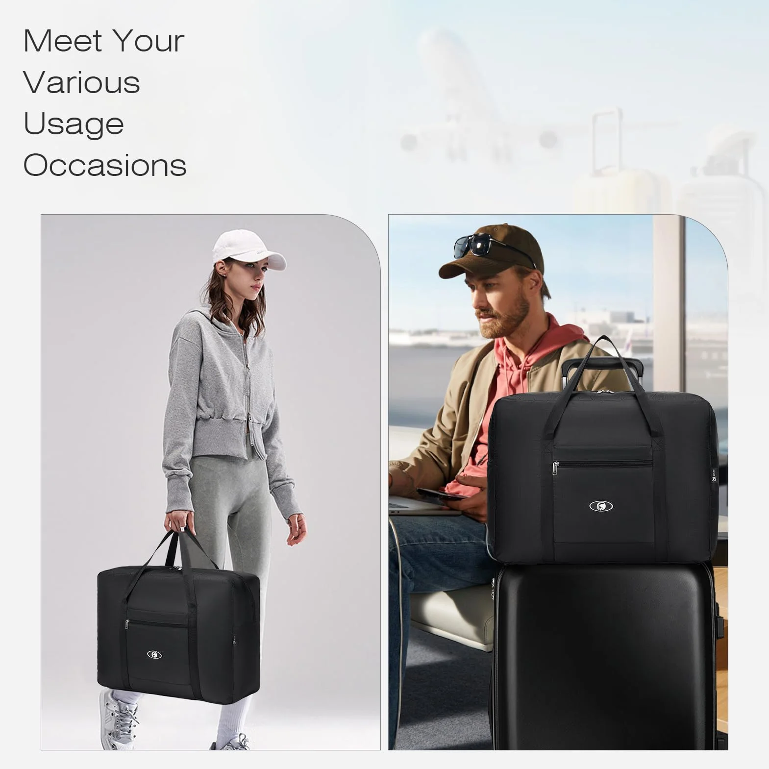 SPAHER 2X Torba Kabinowa 55x40x20 TUI Airways Lufthansa Składana Torba Podróżna Bagaż Podręczny Wodoodporna Torba Kabinowa pod Siedzeniem Lekka Torebka dla Kobiet i Mężczyzn