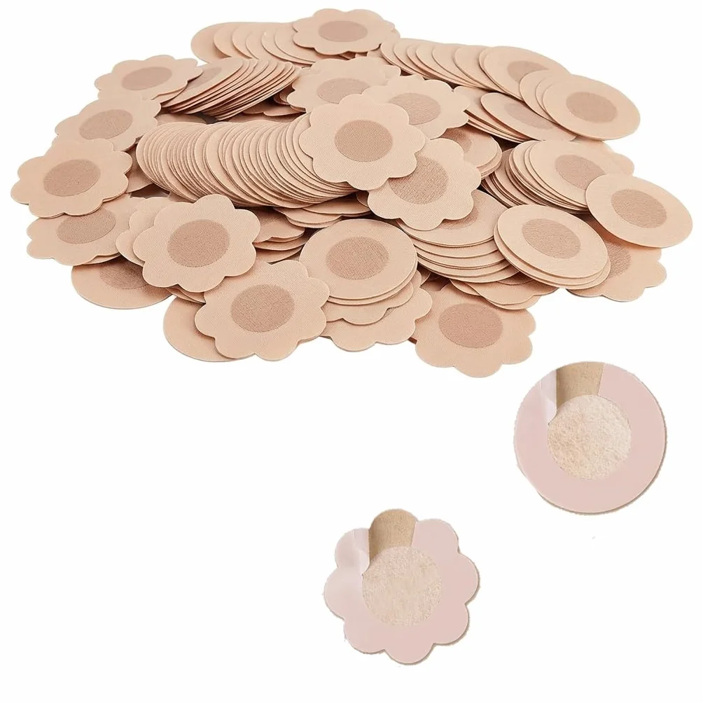 100 Stück Round&Flower Nipple Patches,Selbstklebend Nippel Pads,Unsichtbare Nippelpads,Nippelabdeckung,Nipple Cover,Brustwarzenabdeckung Abdeckungen Sticker,Einweg Abdeckungen,für Damen Frauen