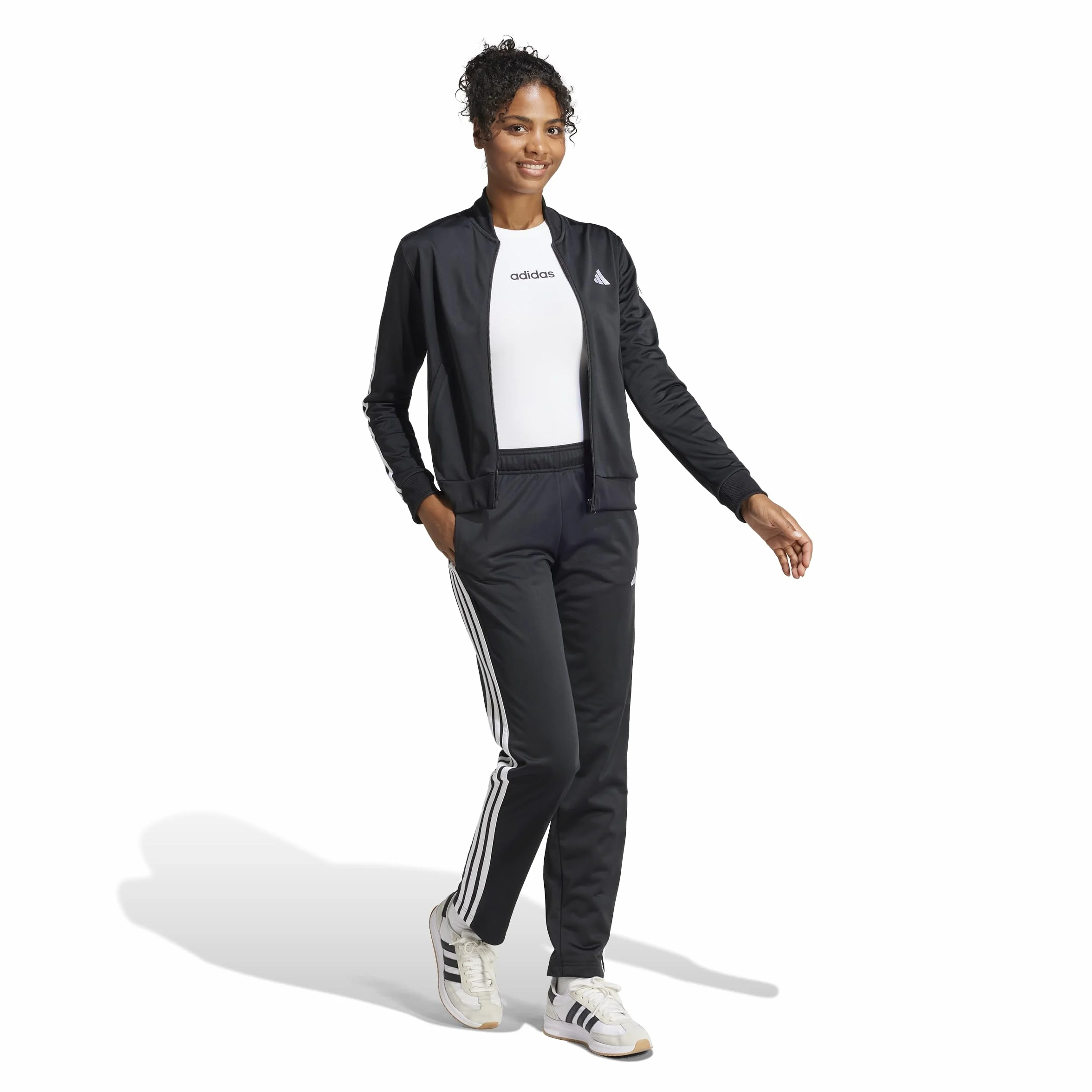 adidas Kobiety ESSENTIALS 3-STRIPES TRACKSUIT, Black, XXS