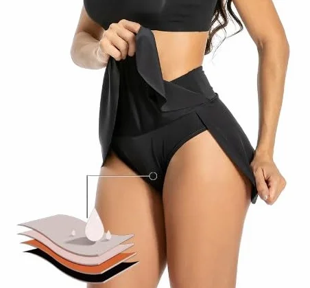 VEINTITRÉS 4-warstwowa letnia spódnica do pływania menstruacyjnego sukienka plażowa dla kobiet Culotte Menstruelle Menstruelle strój kąpielowy menstruacyjne bikini