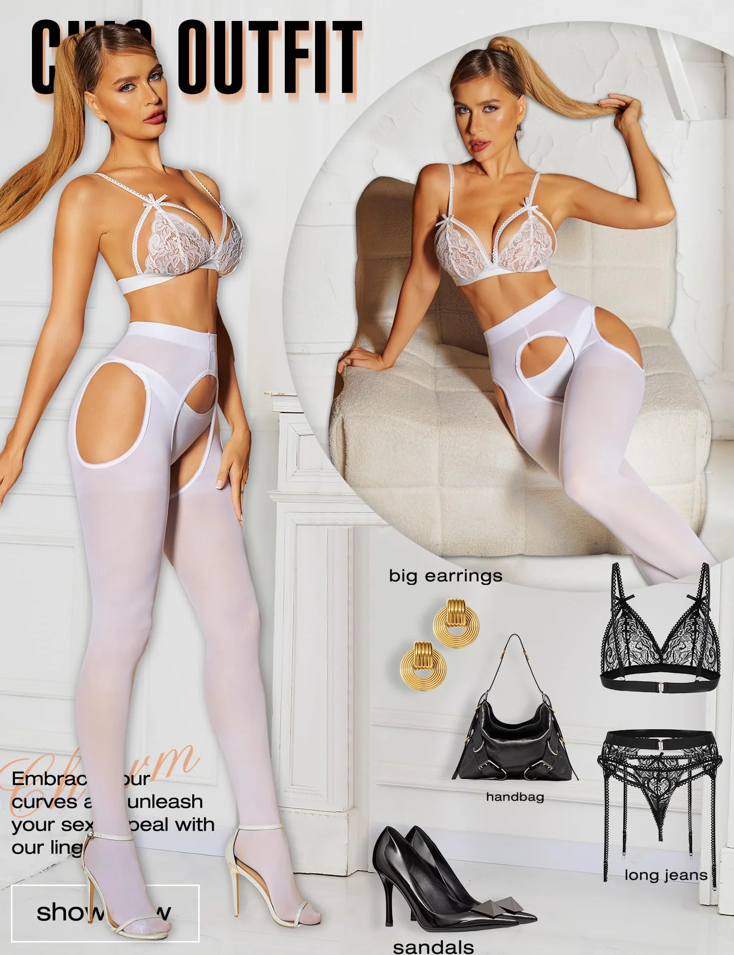RSLOVE Seksowne rajstopy dla kobiet – nylon 80D wysoka talia rajstopy dla kobiet
