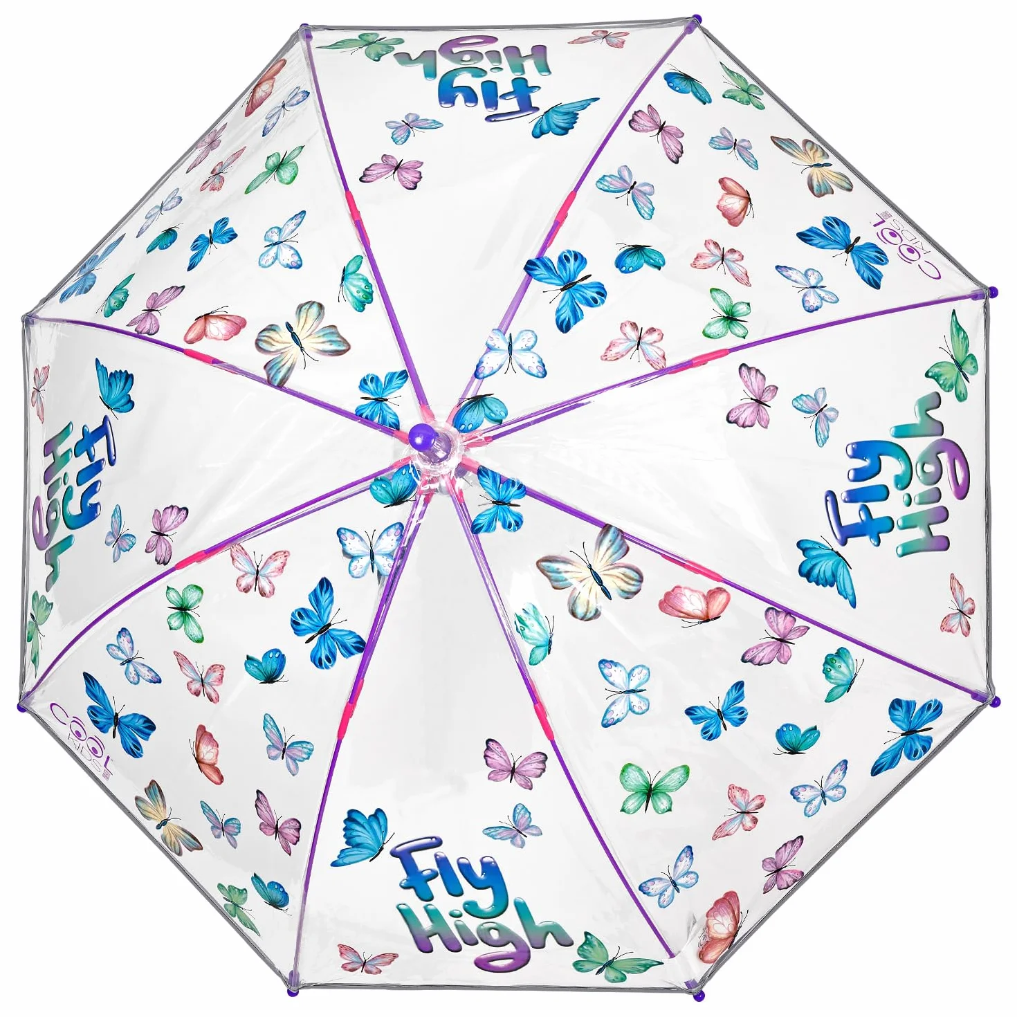 Parasol Mała Dziewczynka Przezroczysty z Syrena - Wiatroodporny z Odblaskowymi Detalami Materiału POE - Długi Parasol Kopułowy Manualny System Dzieci 3 4 5 Lat - Średnica 64 cm PERLETTI