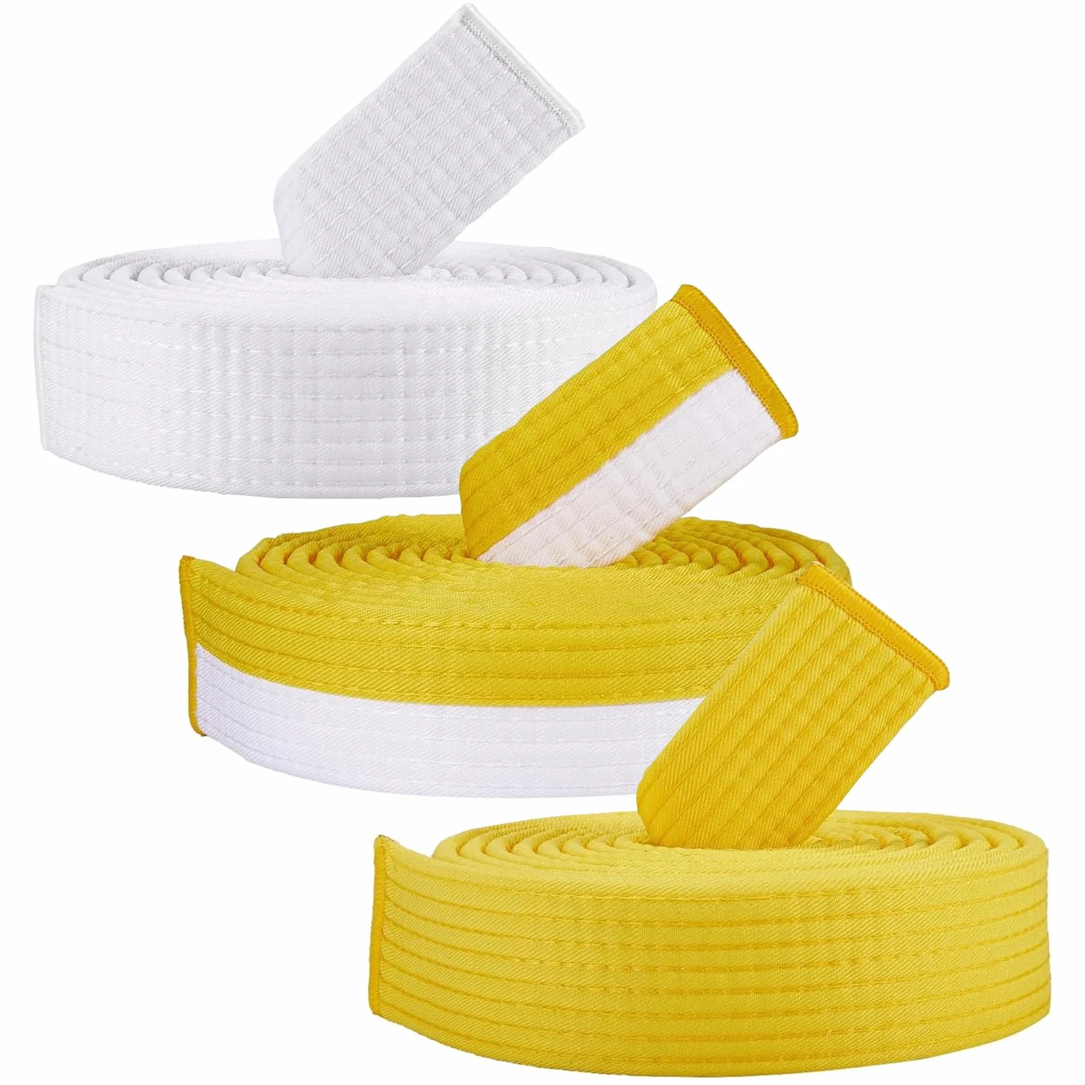 3 szt. 220 cm bawełniany pasek do karate, pasek judo, sztuki walki pasek do sportów budo, judo, karate, taekwondo i wielu innych, ok. 4 cm szeroki pasek sztuki walki w kolorze białym
