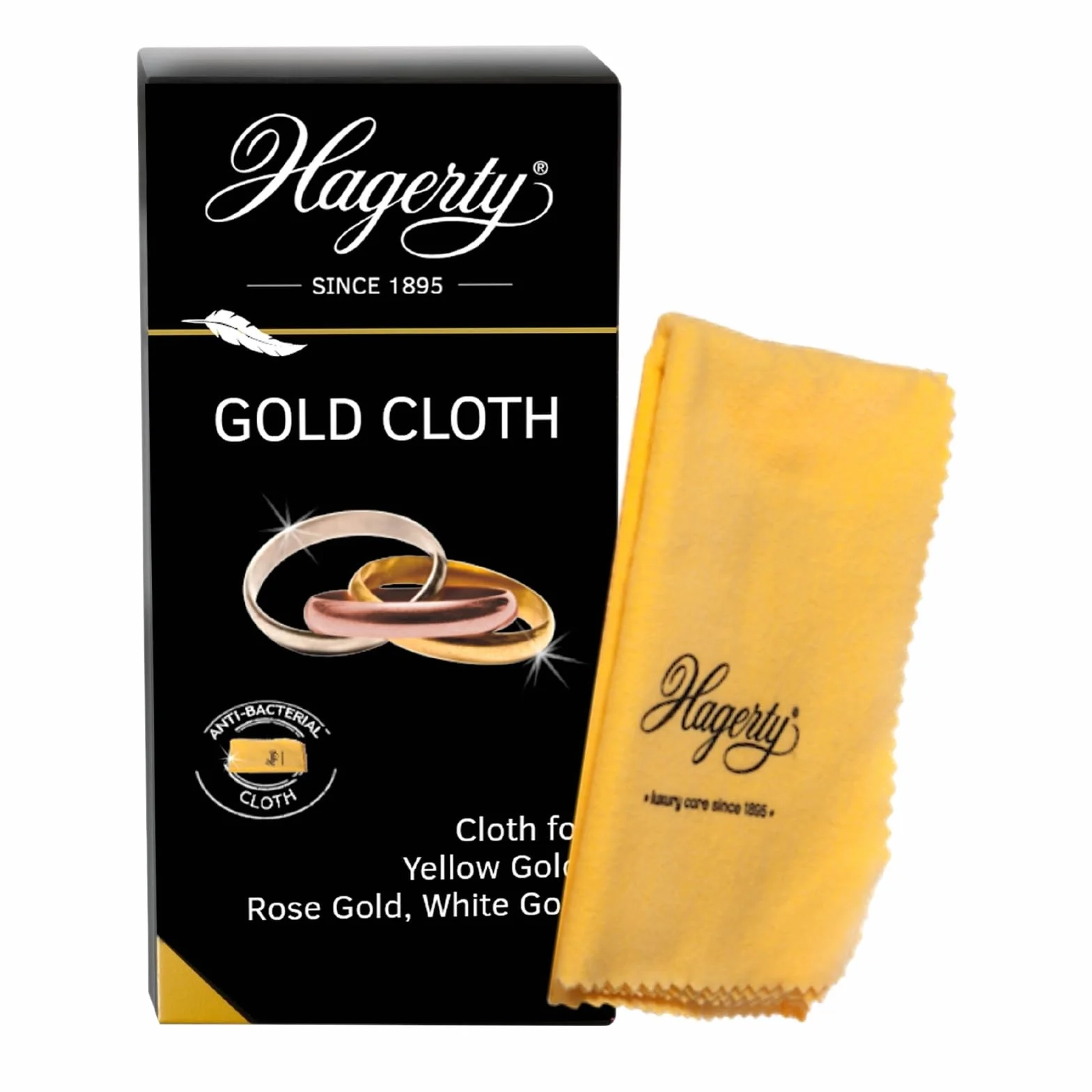 Hagerty Gold Cloth Ściereczka do czyszczenia złota 36 x 30 cm I Impregnowana bawełniana ściereczka do czyszczenia złotej biżuterii przywracająca połysk I Skuteczna ściereczka do polerowania biżuterii