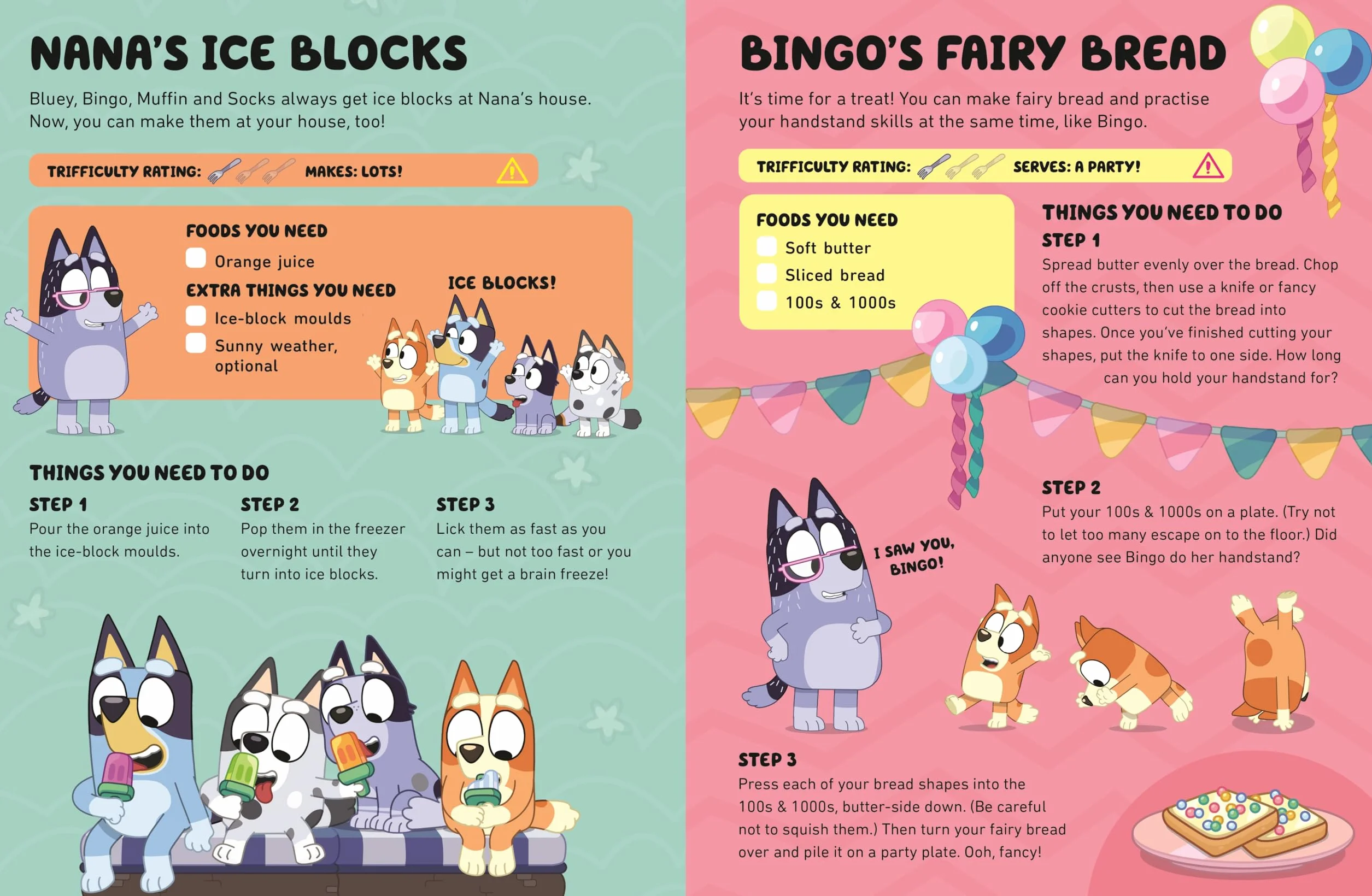 Bluey and Bingo’s Fancy Restaurant Cookbook: A fun and easy recipe book for kids, with wipe-clean pages