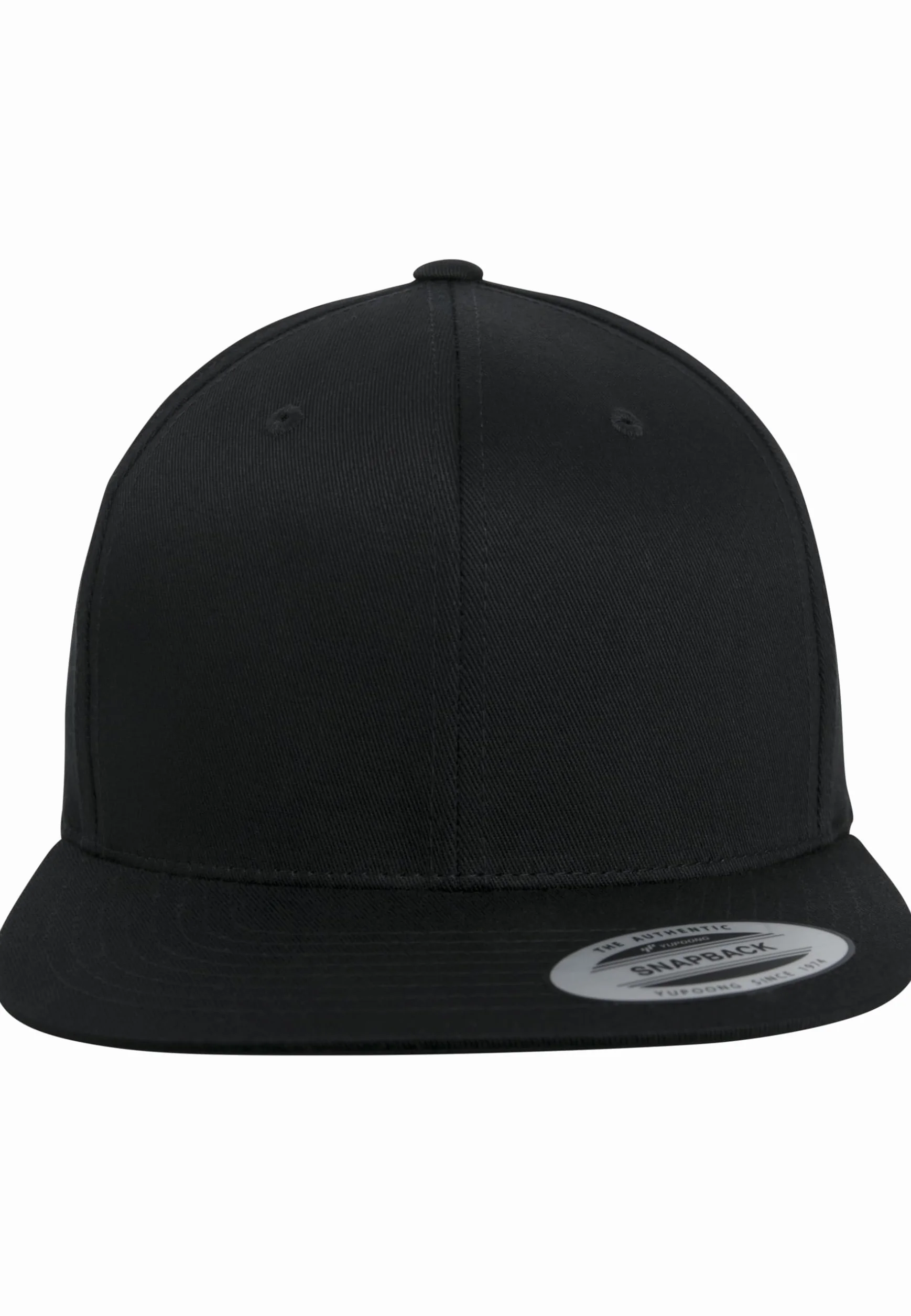 Yupoong Flexfit czapka z daszkiem unisex z organicznej bawełny z prostym daszkiem, organiczna bawełniana czapka baseballowa, regulowany rozmiar, rozmiar uniwersalny, jeden rozmiar, czarny, Rozmiar