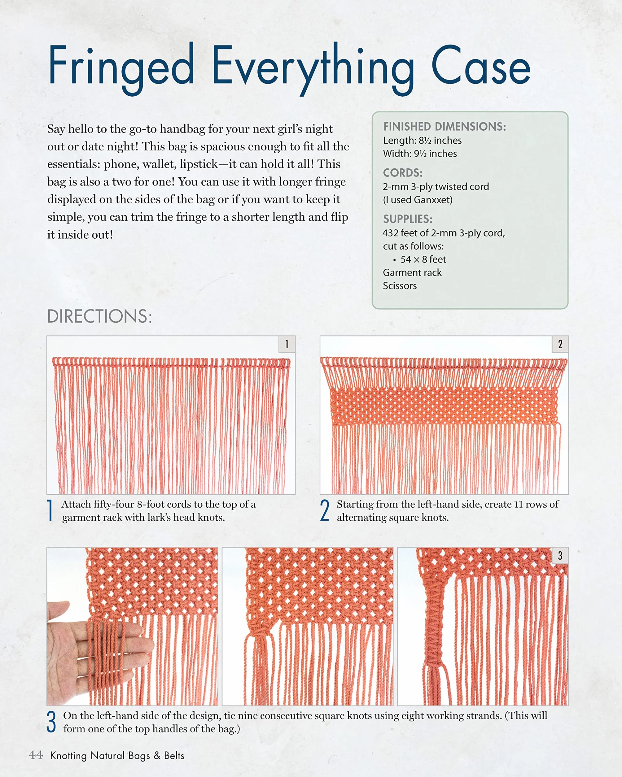 Knotting Natural Bags & Belts: 18 Beautiful, Easy-To-Make Macramé Projects