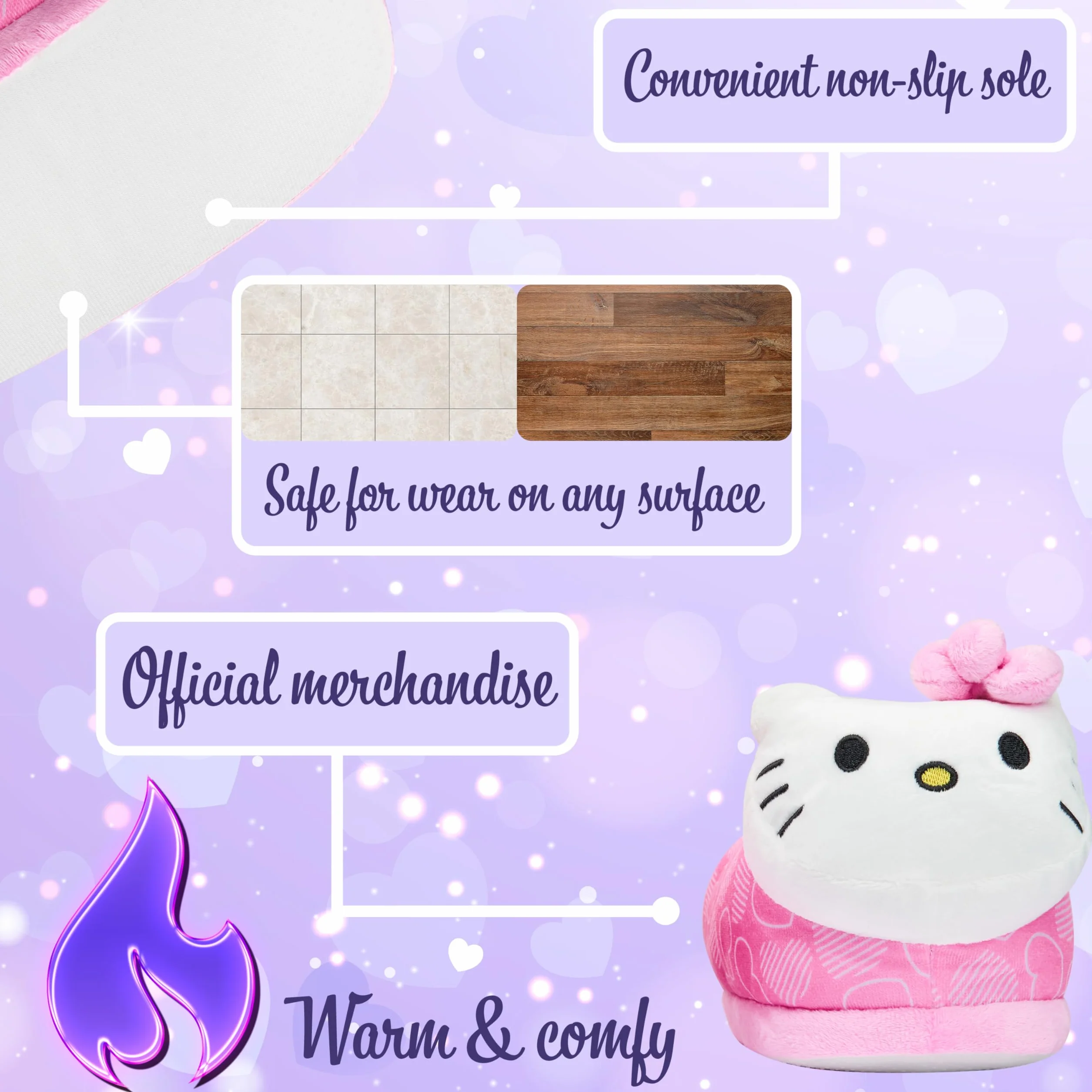Hello Kitty 3D kapcie dziecięce, antypoślizgowe kapcie domowe - prezent dla dziewczynki