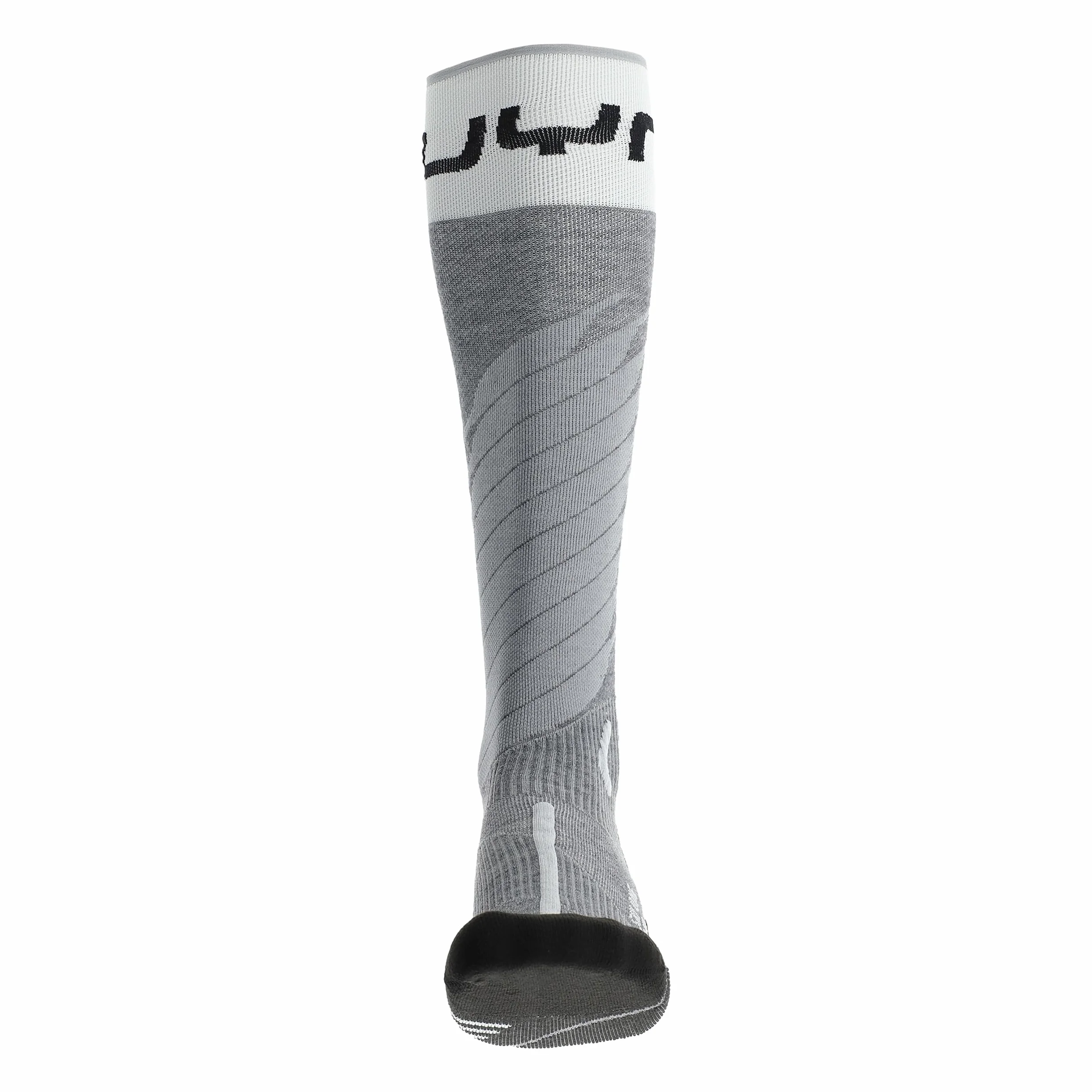 UYN W Ski One Merino Socks szare - Merino wygodne, ciepłe damskie skarpety narciarskie, rozmiar 37-38 - kolor szary melanż - biały