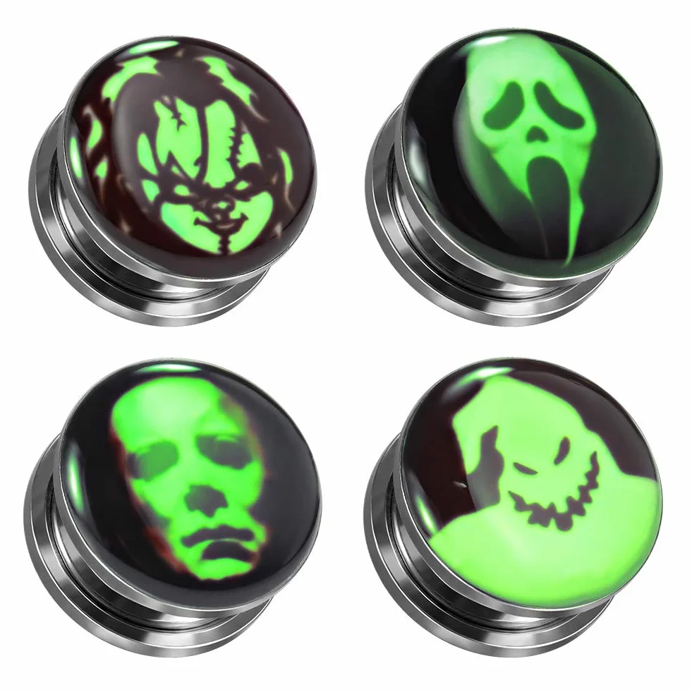TBOSEN 8 szt. kolczyków ze stali nierdzewnej fluorescencyjnej epoksydowe kolczyki do uszu plug do uszu Plug Flesh Piercing biżuteria 6 mm - 30 mm, Drewno,