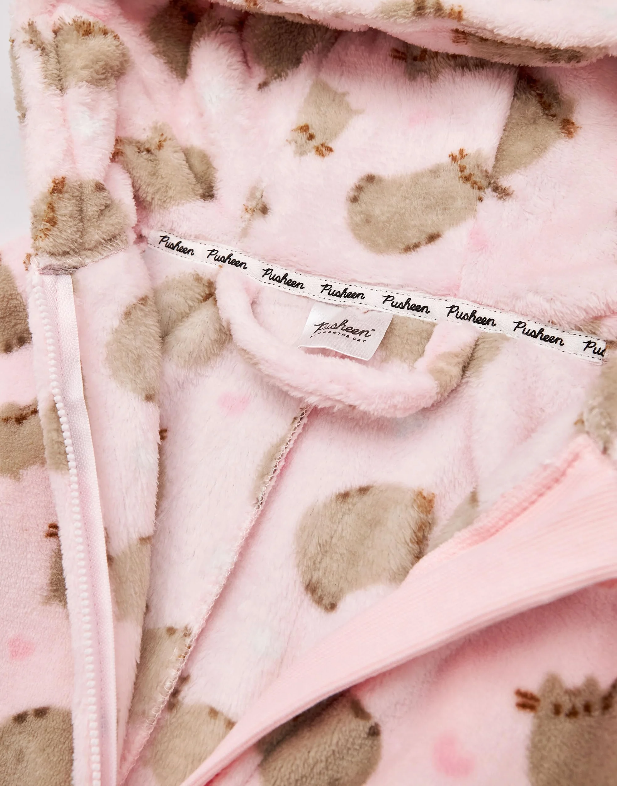 Pusheen Onesie Dziewczece Dres Dla Dzieci Różowy Lub Brązowy Kot Piżama Polar