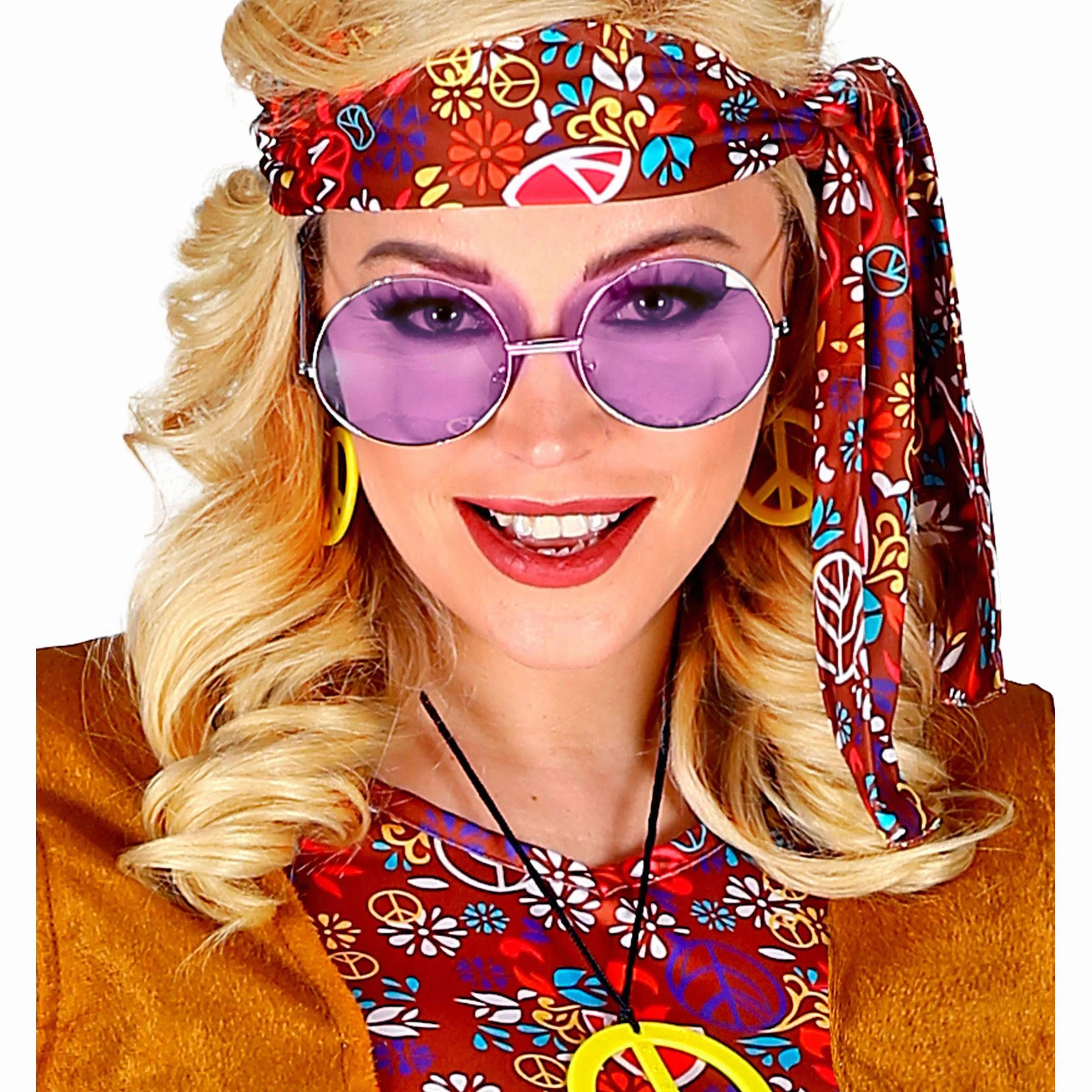 W WIDMANN MILANO Party Fashion - okulary 70s, z kolorowymi soczewkami, okulary hippie, gwiazda pop, karnawał