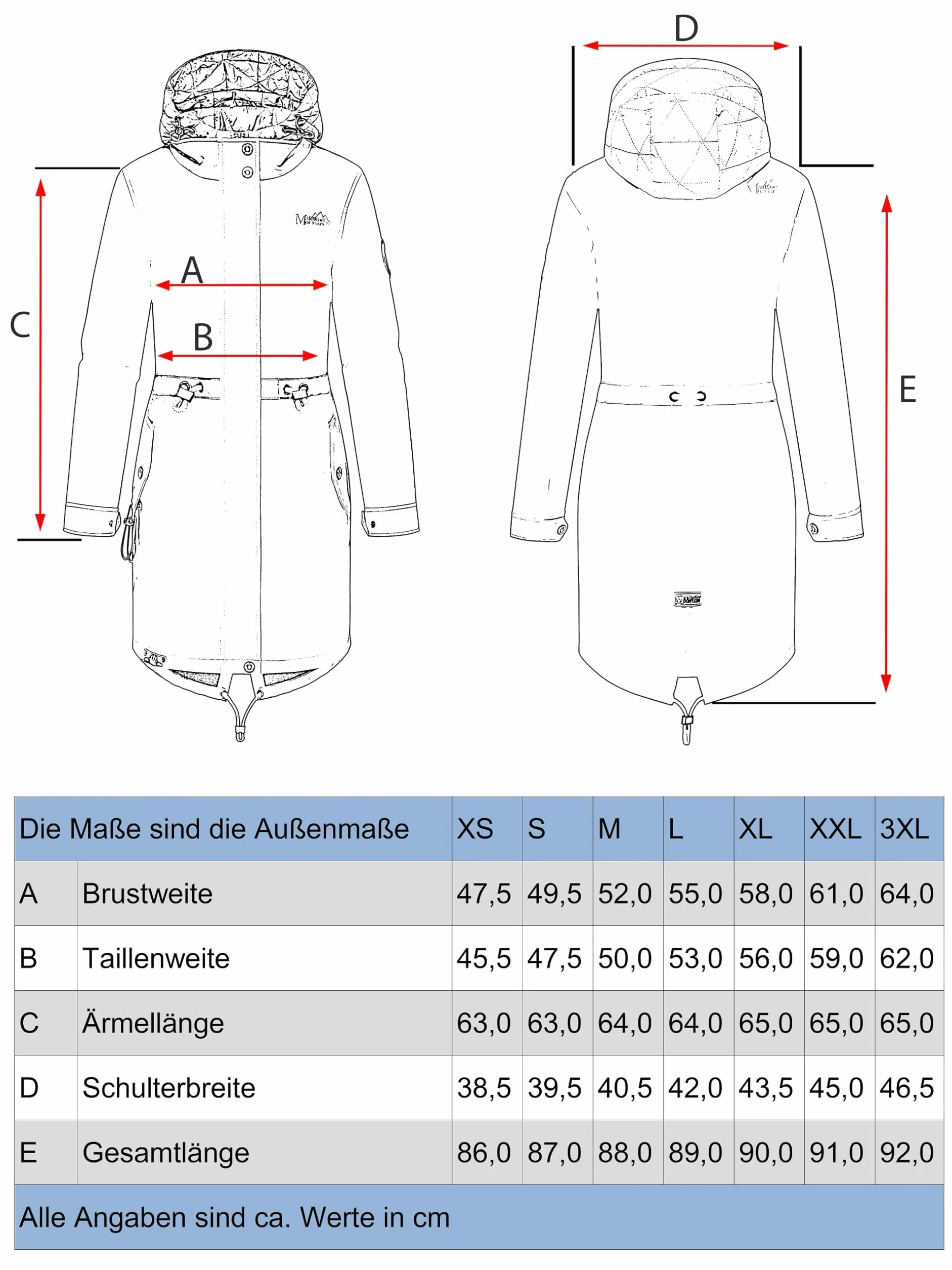 MARIKOO Damska kurtka przejściowa, płaszcz softshellowy, wodoszczelny, oddychający, z kapturem, Mount Presanella S-3XL