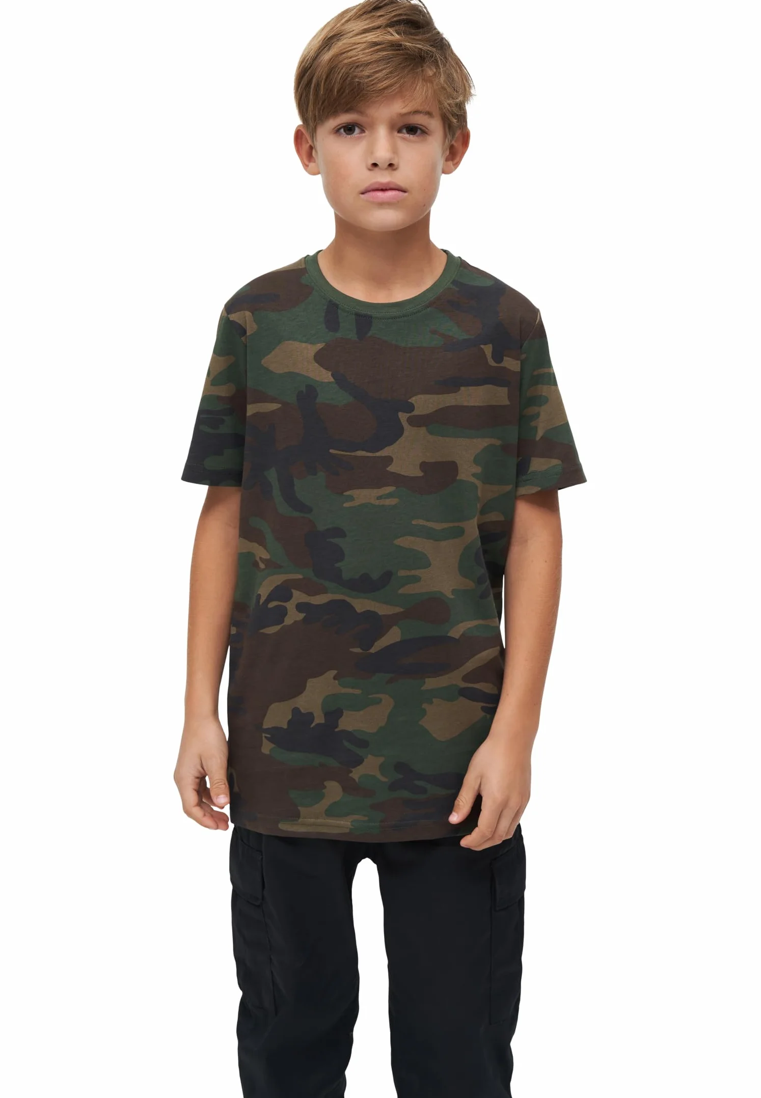 Brandit Army T-Shirt dzieci?cy Army Bundeswehry Shirt Kids BW PODKO?CIE Uni & CAMO, Woodland, 170-176