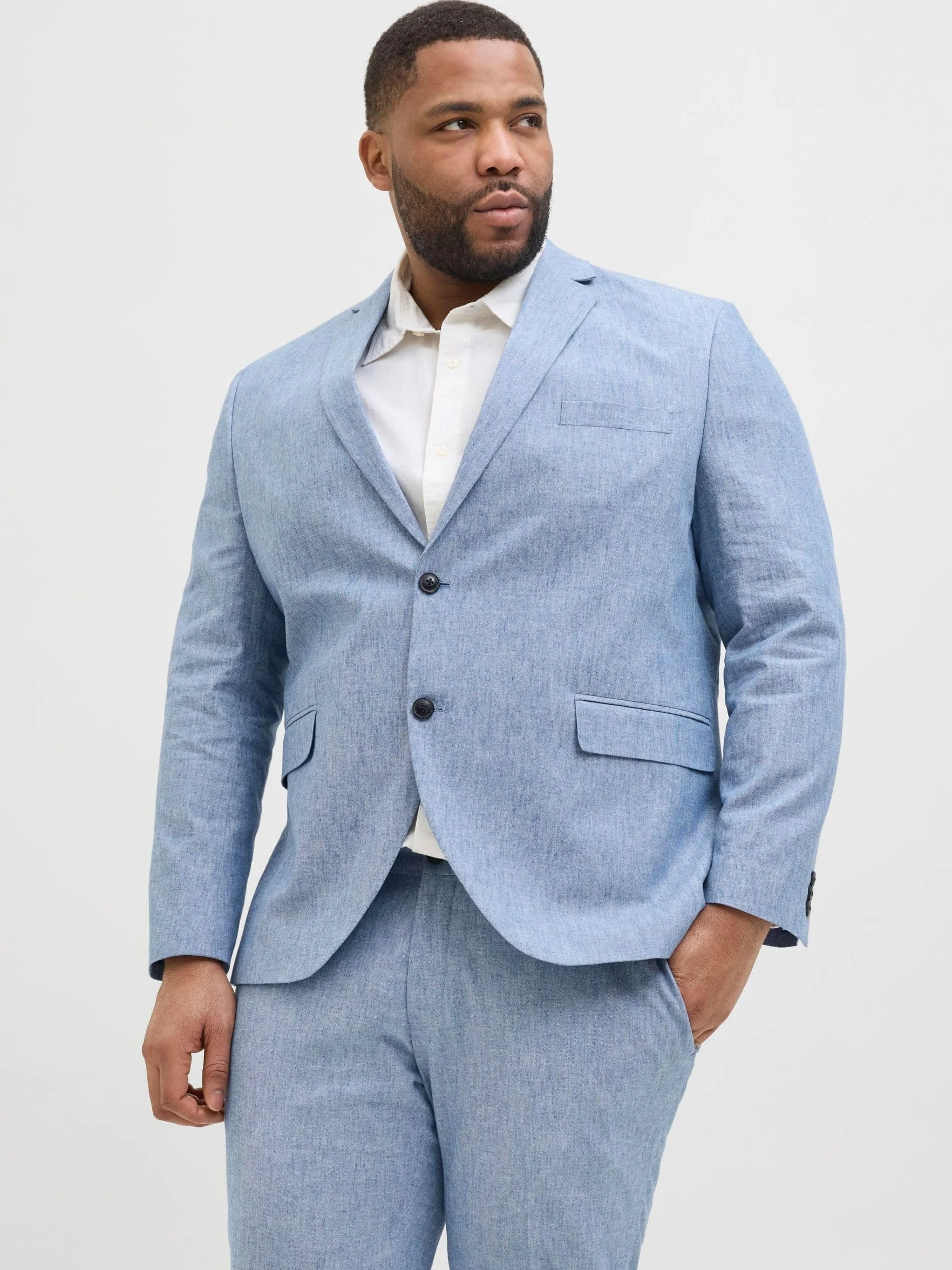 Jack & Jones Jprriviera Linen Blazer Slim Fit S Pls, Nautical Blue, 64