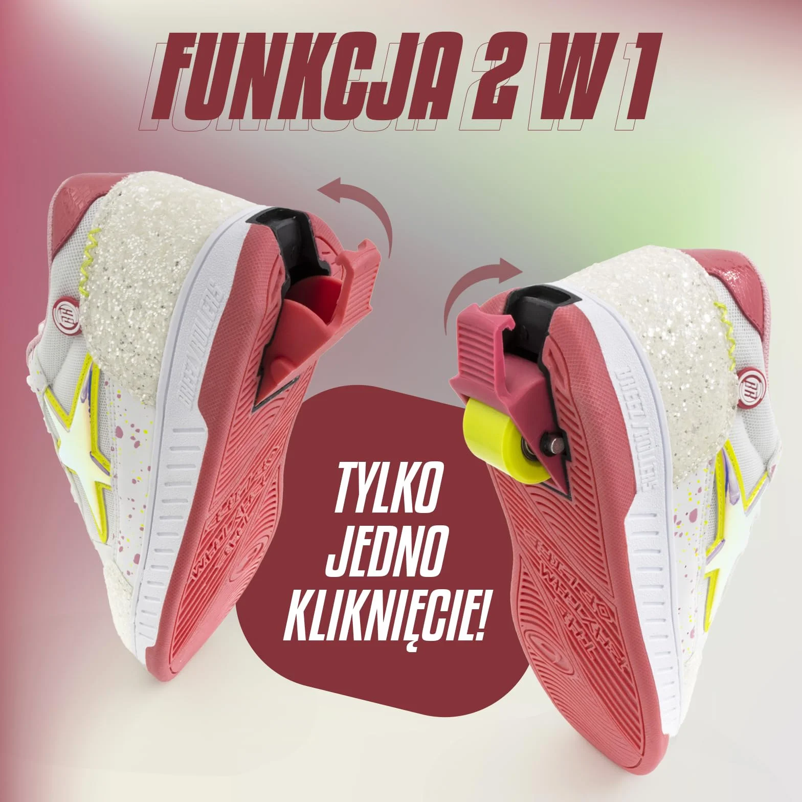 BREEZY ROLLERS Buty z kółkami dla dzieci | Rolko-sneakery | Od zwykłych butów ulicznych do rolek w kilka sekund | Opatentowany system klik | Trampki z kółkami dla dziewczynek i chłopców