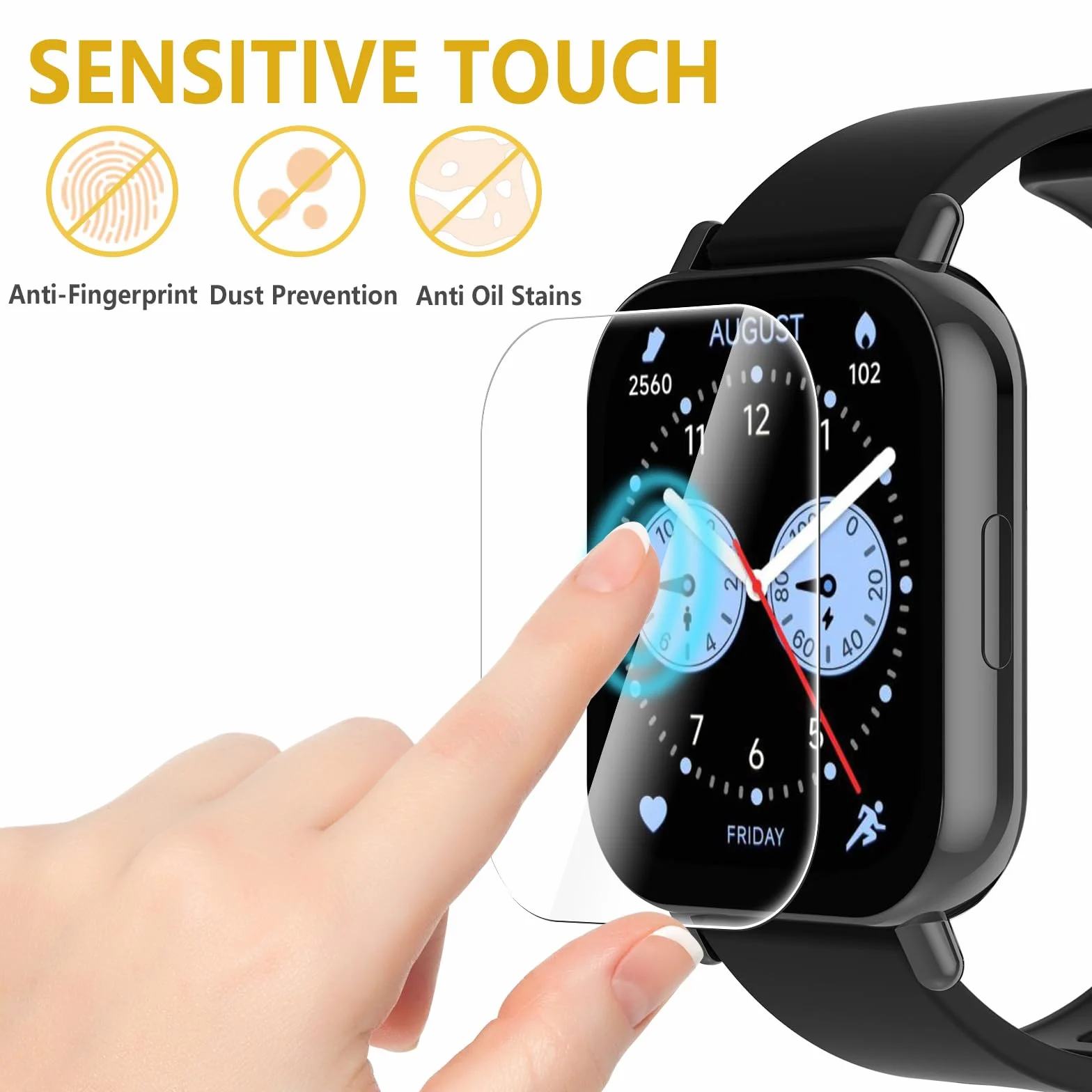 Folia ochronna kompatybilna z Xiaomi Redmi Watch 5 Lite, 6 sztuk, hydrożelowa folia ochronna na wyświetlacz kompatybilna z Xiaomi Redmi Watch 5 Lite, ultracienka folia chroniąca przed zarysowaniami