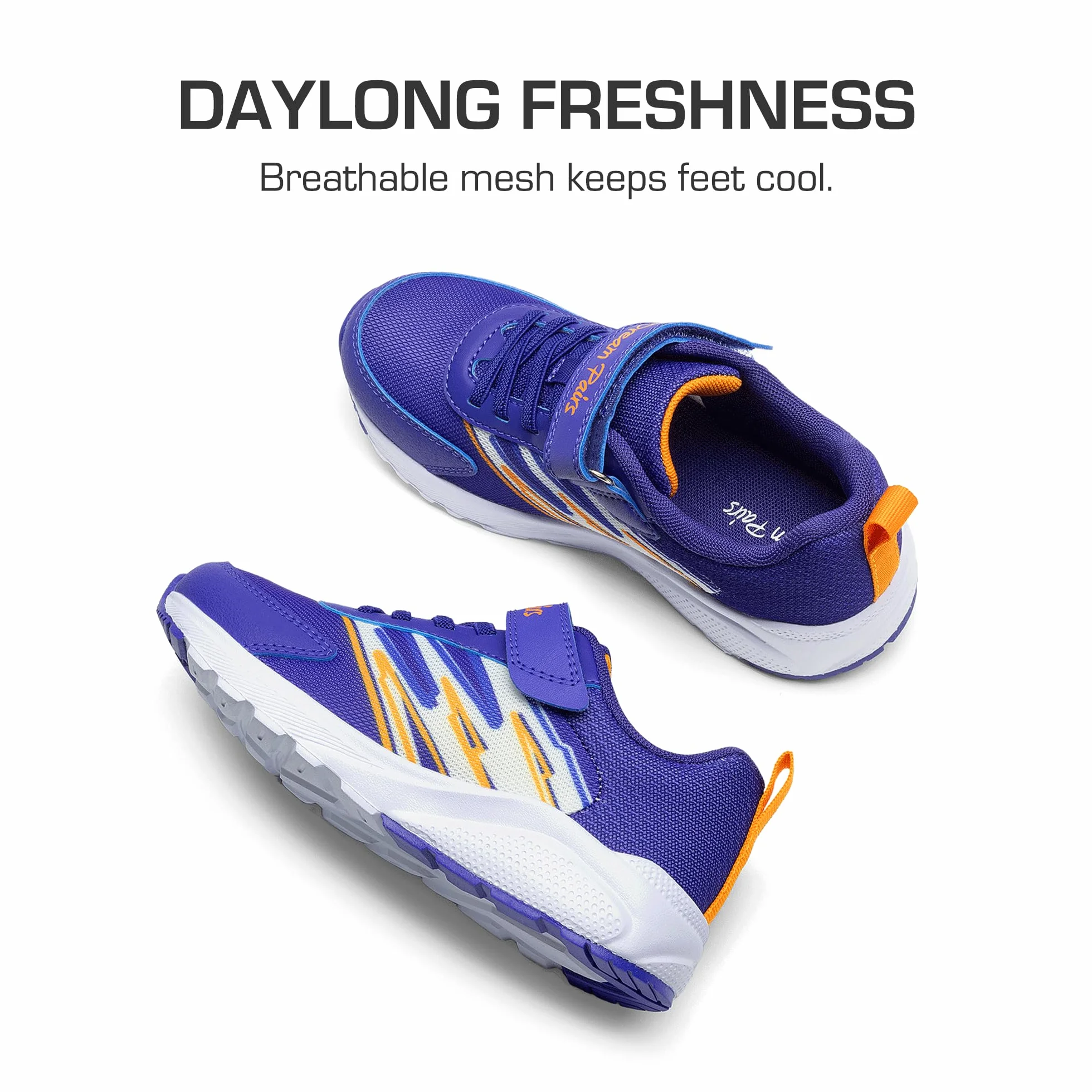 DREAM PAIRS Unisex Buty sportowe dla chłopców i dziewcząt z rzepem, tenisówki dla dzieci, obuwie sportowe, oddychające buty do biegania