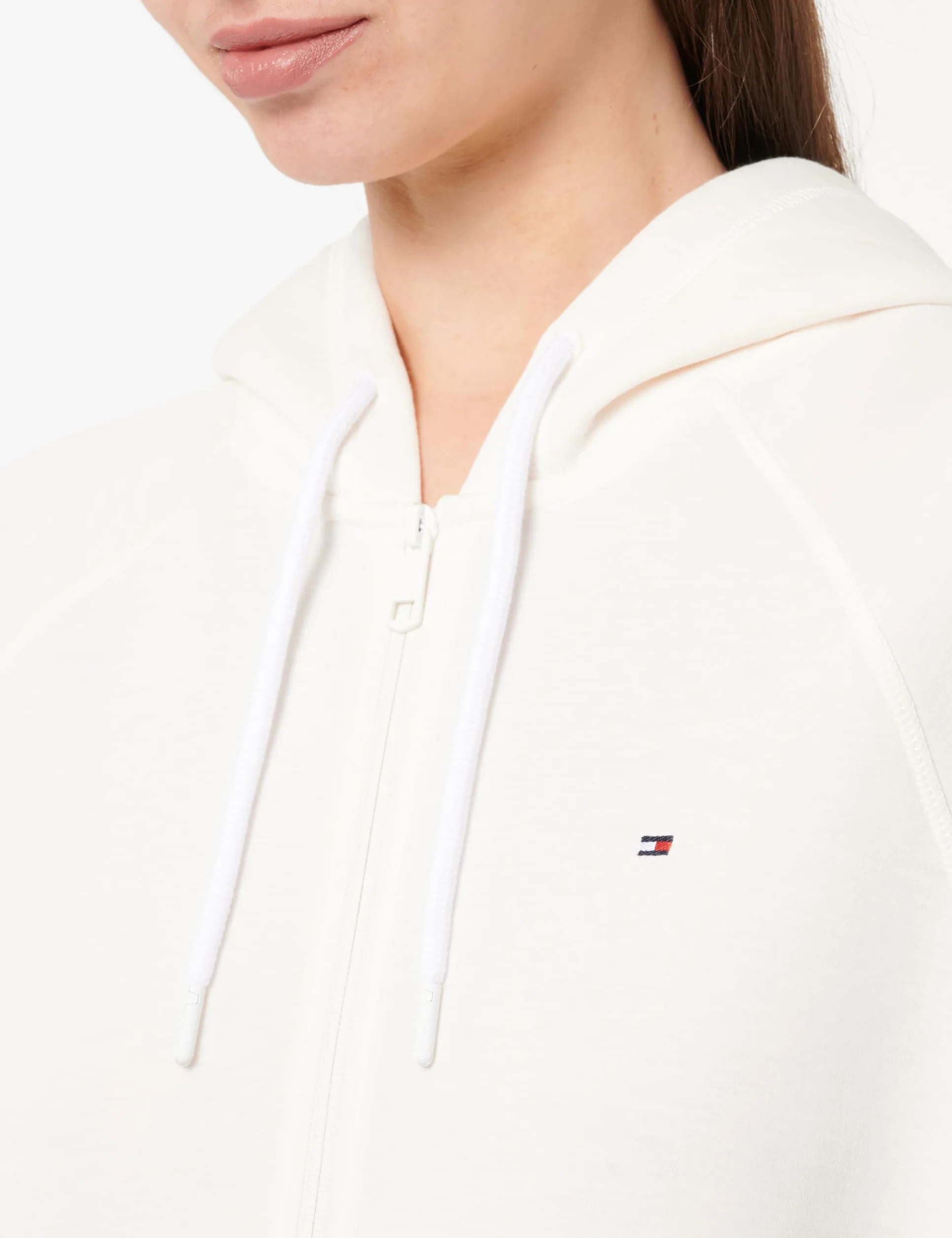 Tommy Hilfiger Damska bluza z kapturem RLX z zamkiem błyskawicznym SCUBA HWK WW0WW42261 zapinana na zamek, starożytna biel, S, Biały (starożytny biały), S